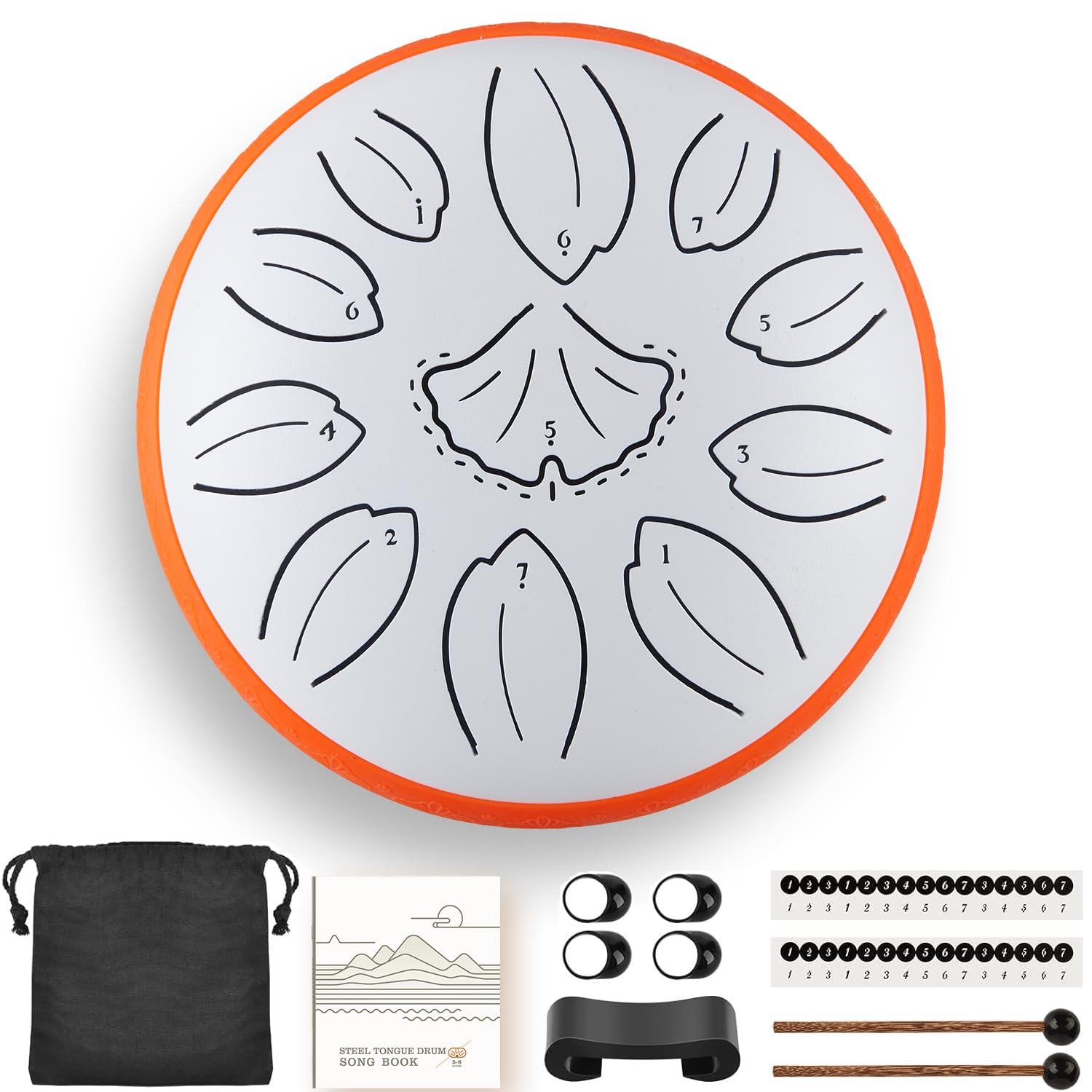 KMNKMN steel tongue drum 6.3 Inch 11 Notes Percussion Instrument for Meditation Yoga Musical Education Gift for Kids & Adults (W