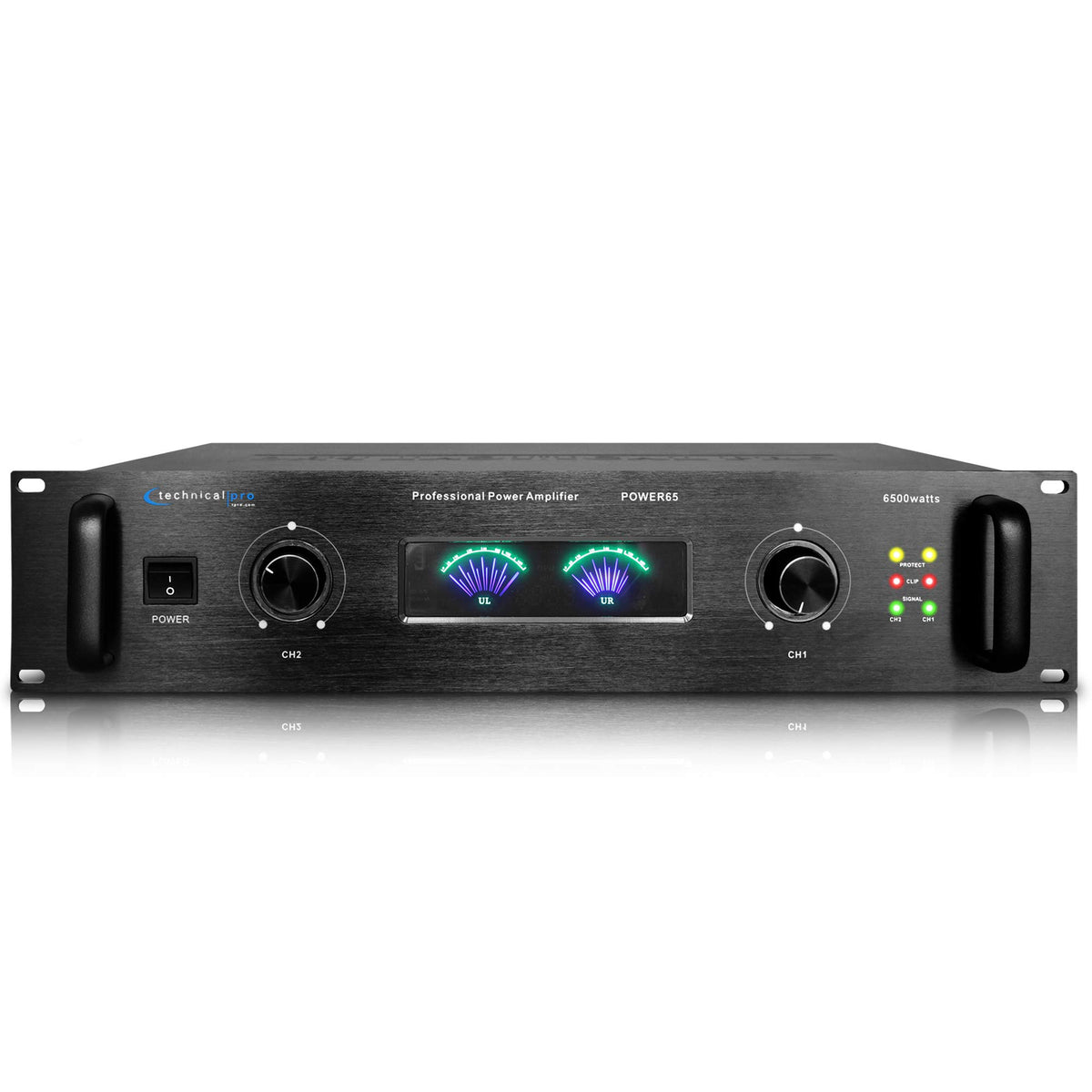 Technical Pro 6000 Watts Professional Portable Pa System, 2 Channel Digital Stereo Power Amplifier With Dual Cooling Speed Fans