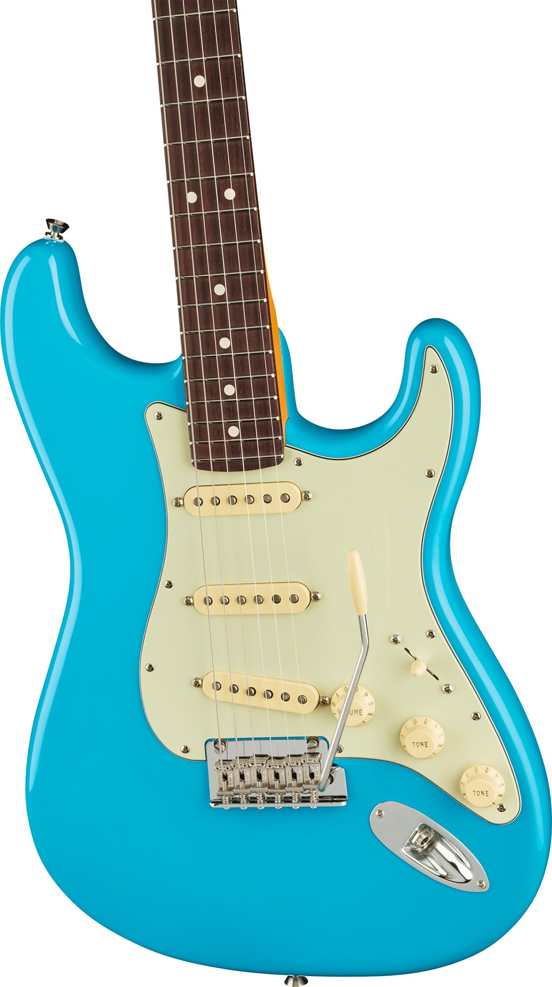 Fender American Professional II Stratocaster - Miami Blue Bundle with Case, Strap, Cable, and Guitar Cleaning Kit