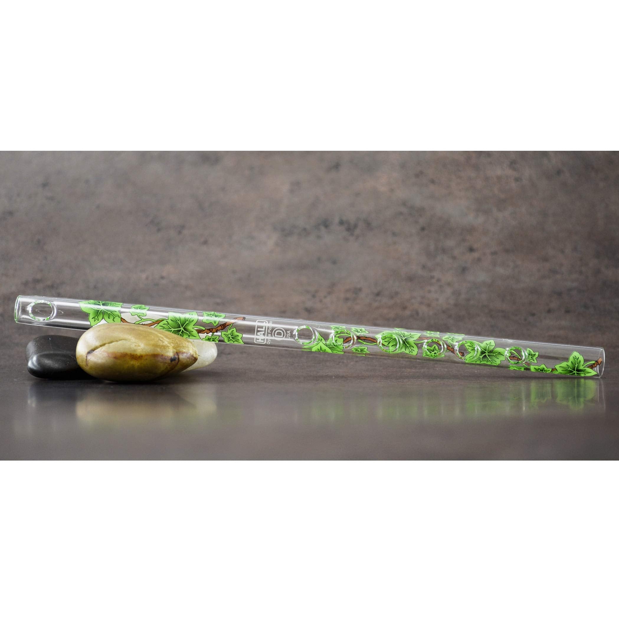 Hall Crystal Flute 11204 - Inline Glass Piccolo In C - Green Ivy