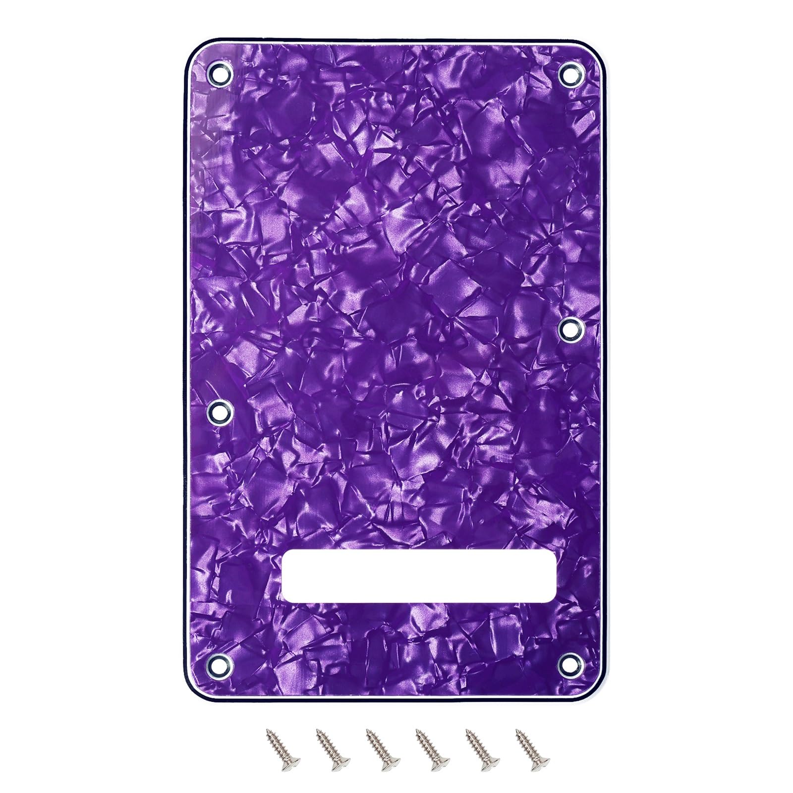 Banworks Electric Guitar 4 Ply Backplate 6-Hole Trem Tremolo Cover For Usa/Mexican Fender Standard Strat St Jt/Hgb-01 Purple Pea