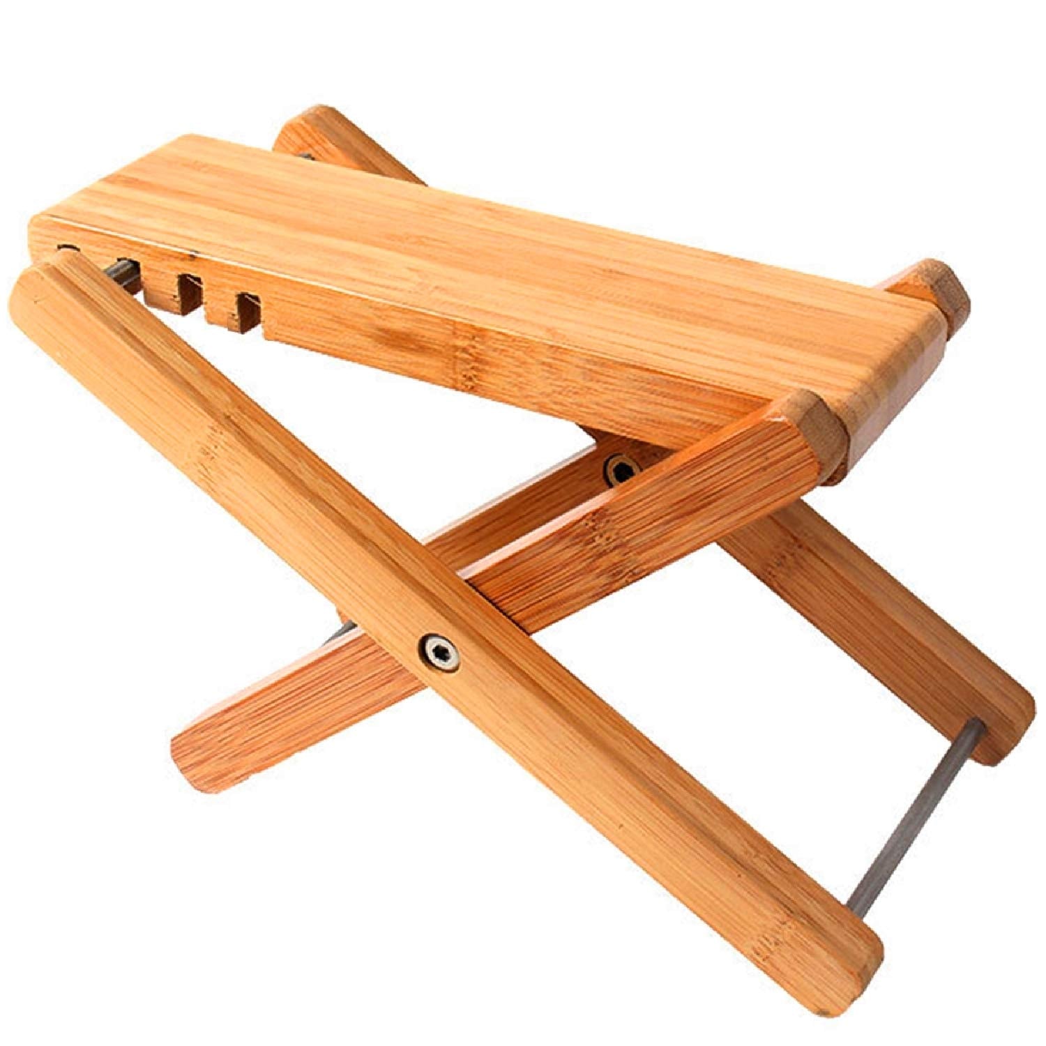 Miwayer Bamboo 4 Gears Adjustable Upscale Guitar Foot Rest Non-Slip Foot Stool Foldable Footrest from 4.5 up to 8