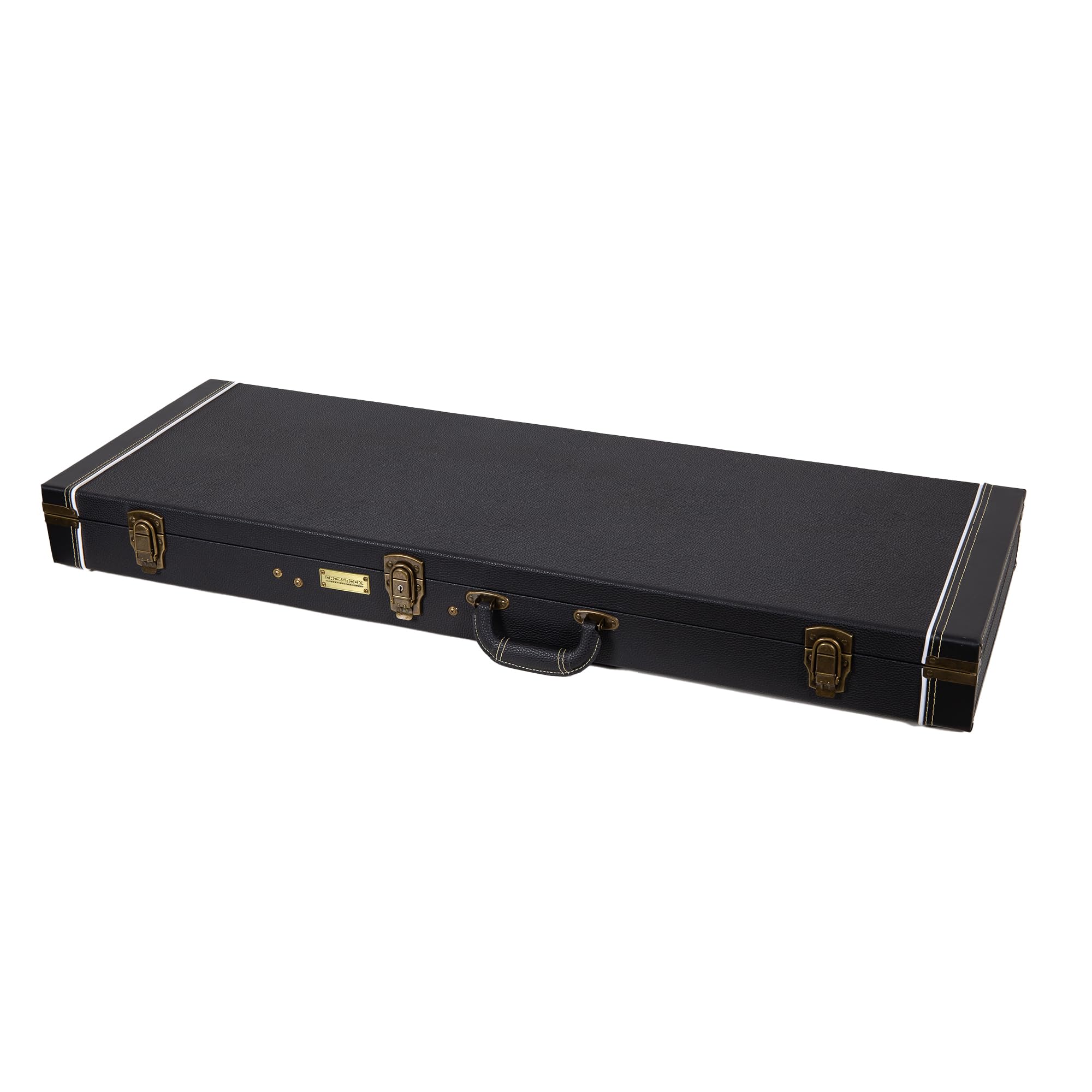 Crossrock Wooden Guitar Case -Fits Jazzmaster (Modern Style)/Jaguar Style Electric Guitars- Vintage Hardware, Sponge Lining, Met