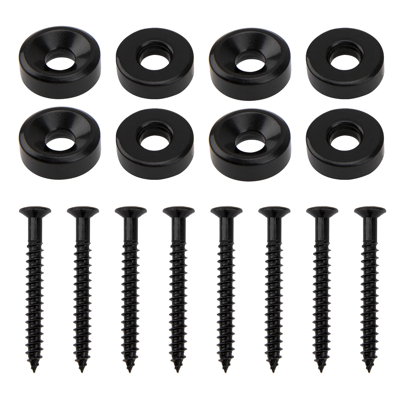 8Pcs Yootones Guitar Neck Joint Bushings Ferrules & Bolts Compatible With Electric Guitar Or Bass Guitar (Black)