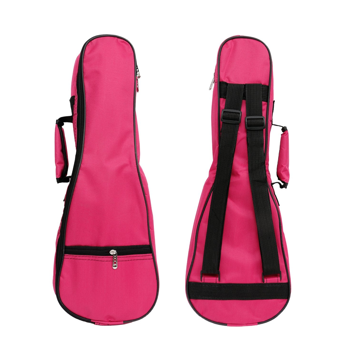 HOT SEAL Waterproof Durable Colorful Ukulele Case Bag with Storage (23/24in, Rose Pink)