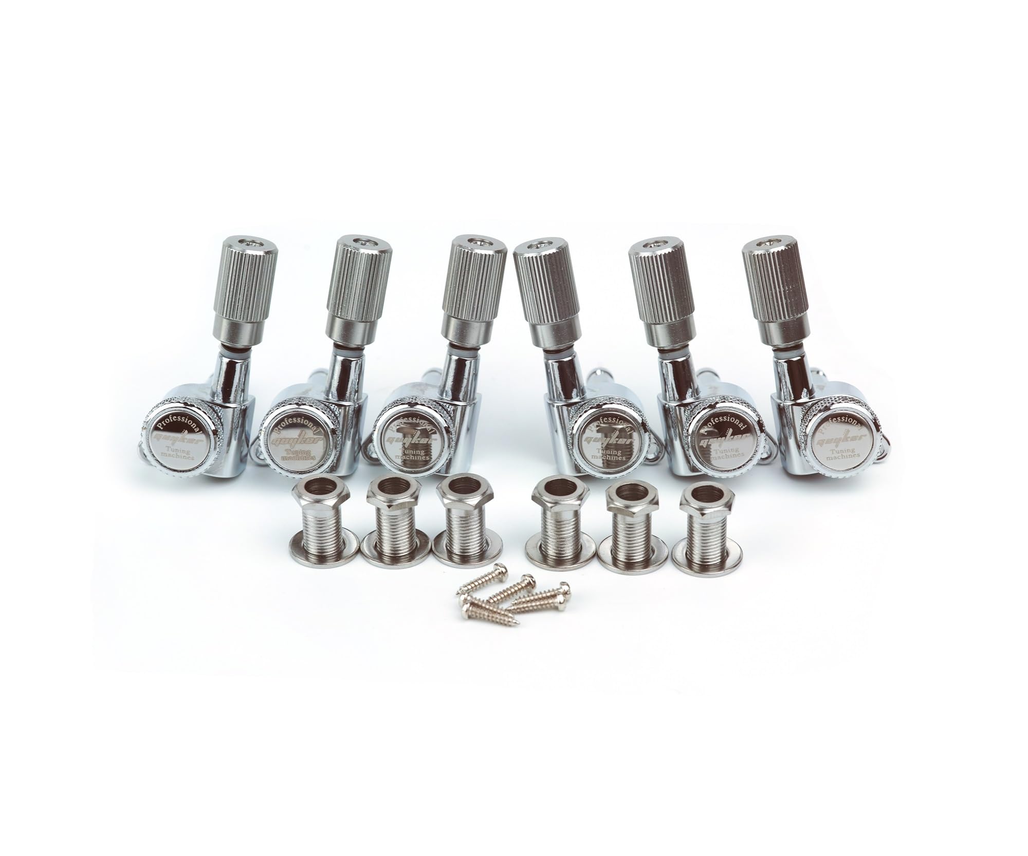 Guyker Guitar Locking Tuners (3L + 3R Handed) - 1:18 Pro Lock String Tuning Key Pegs Machine Head Set Replacement For St Tl Sg L