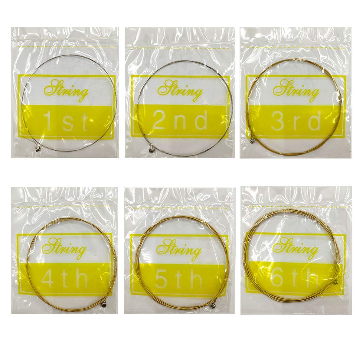 JYsun Acoustic Guitar Strings 3 Full Sets with Stainless Steel Core Phosphorus Bronze Wound Nickel-plated Bead Head Including E-