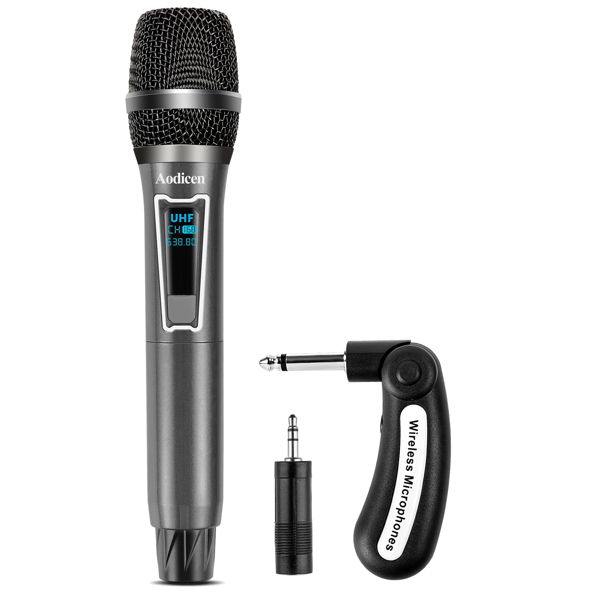 AODICEN Wireless Karaoke Microphone, No Delay Handheld Microphone System with Rechargeable Receiver, Suitable for Singing, Teach