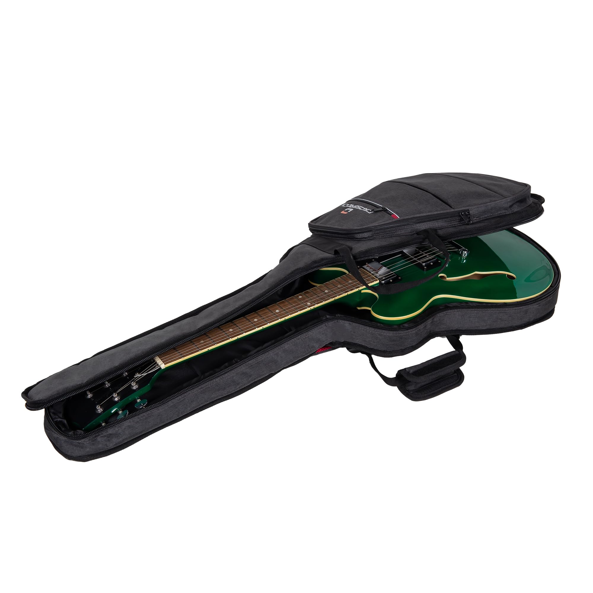 Crossrock Padded Backpack Guitar Bag for 335 Style 6-String Semi-Hollow Electric Guitars-Dark Grey (CRSG107-335DG)