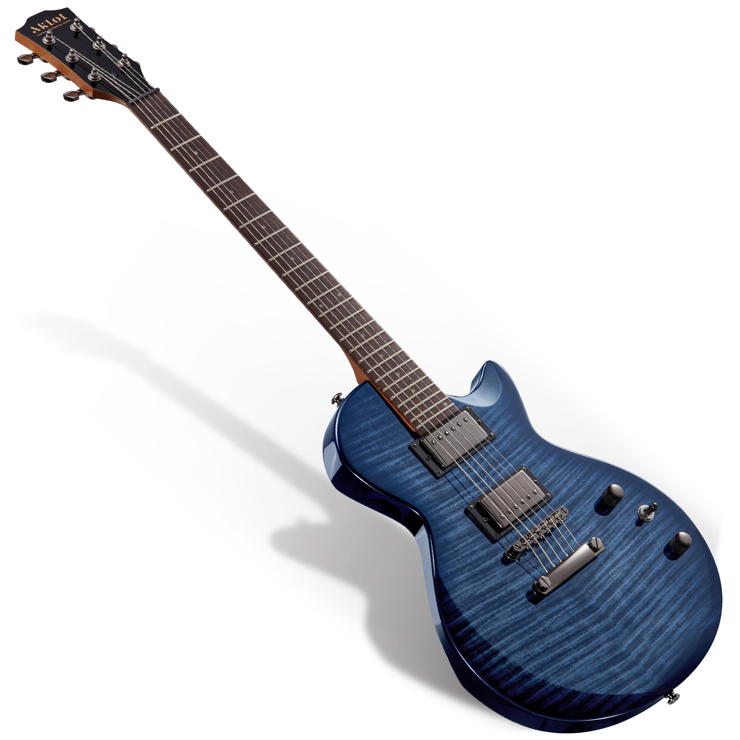 AKLOT 24-Fret Electric Guitar Kit - Single Cut (LP Style), Modern Playability with Coil-Split Humbucker Pickups, Essential Acces