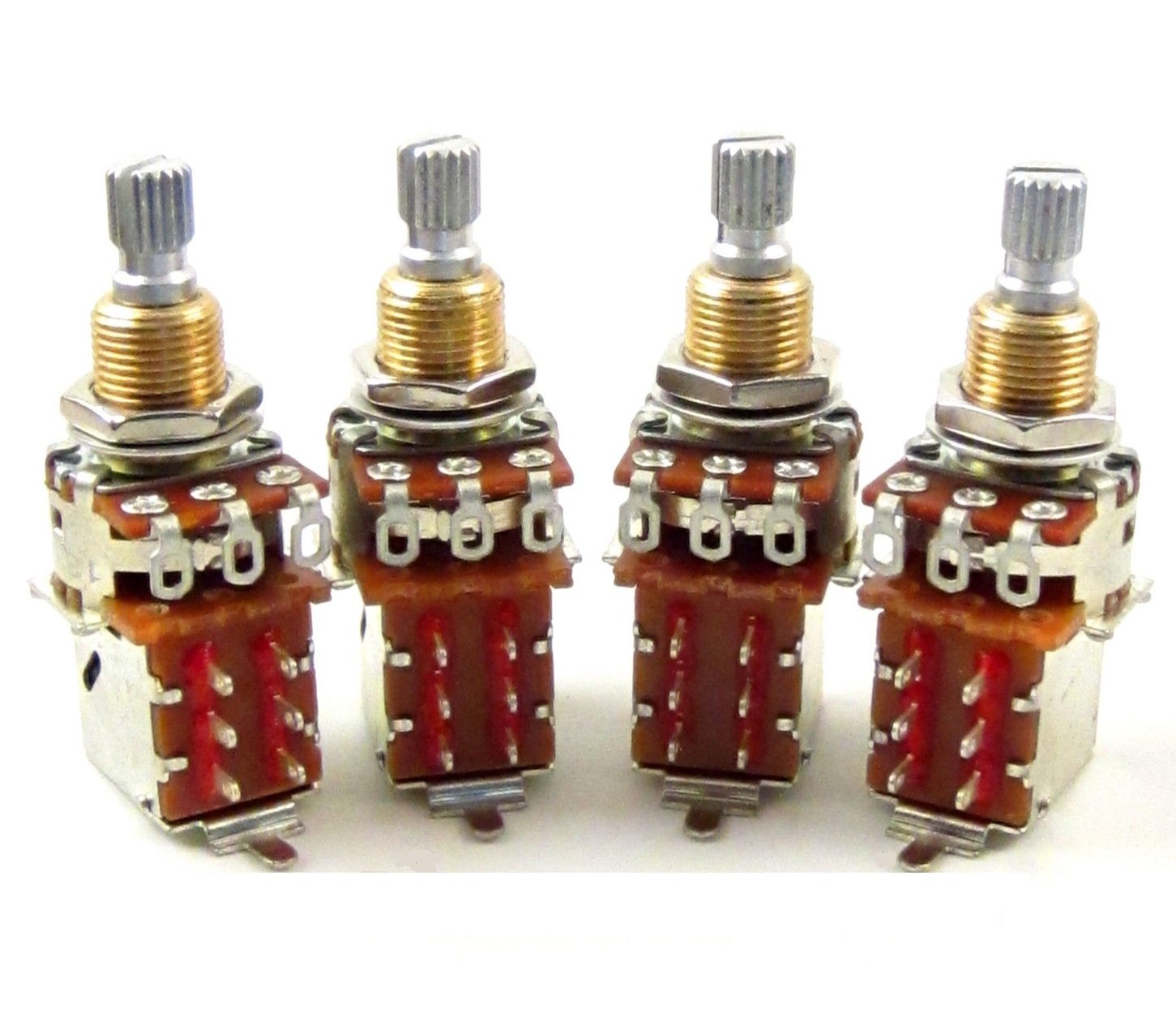 Bourns Audio 500K Push/Pull Short Splt Shaft Pots For Gibson Les Paul - 4X