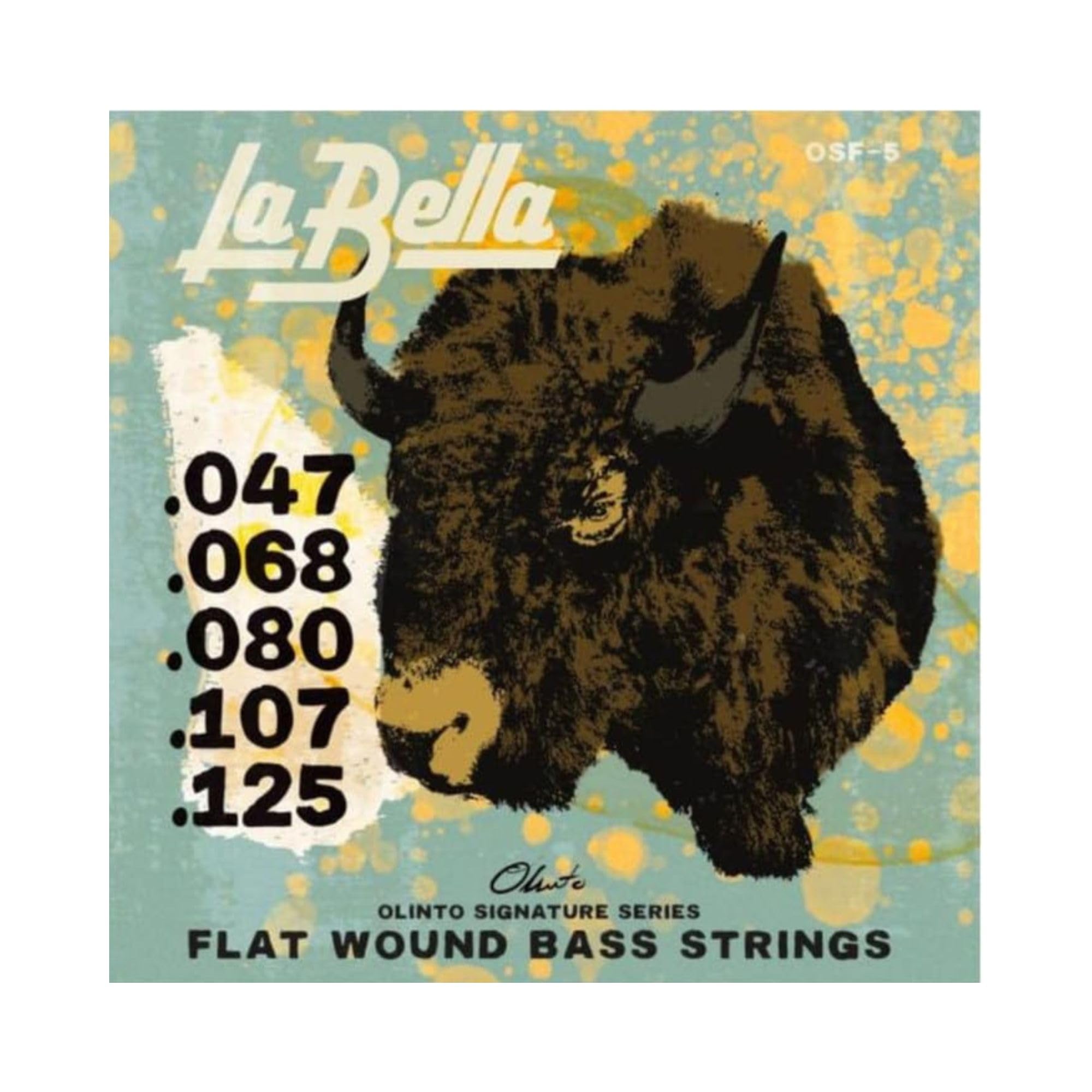 La Bella Osf-5 Olinto Signature Flat Wound Bass 5-String Set 47-125