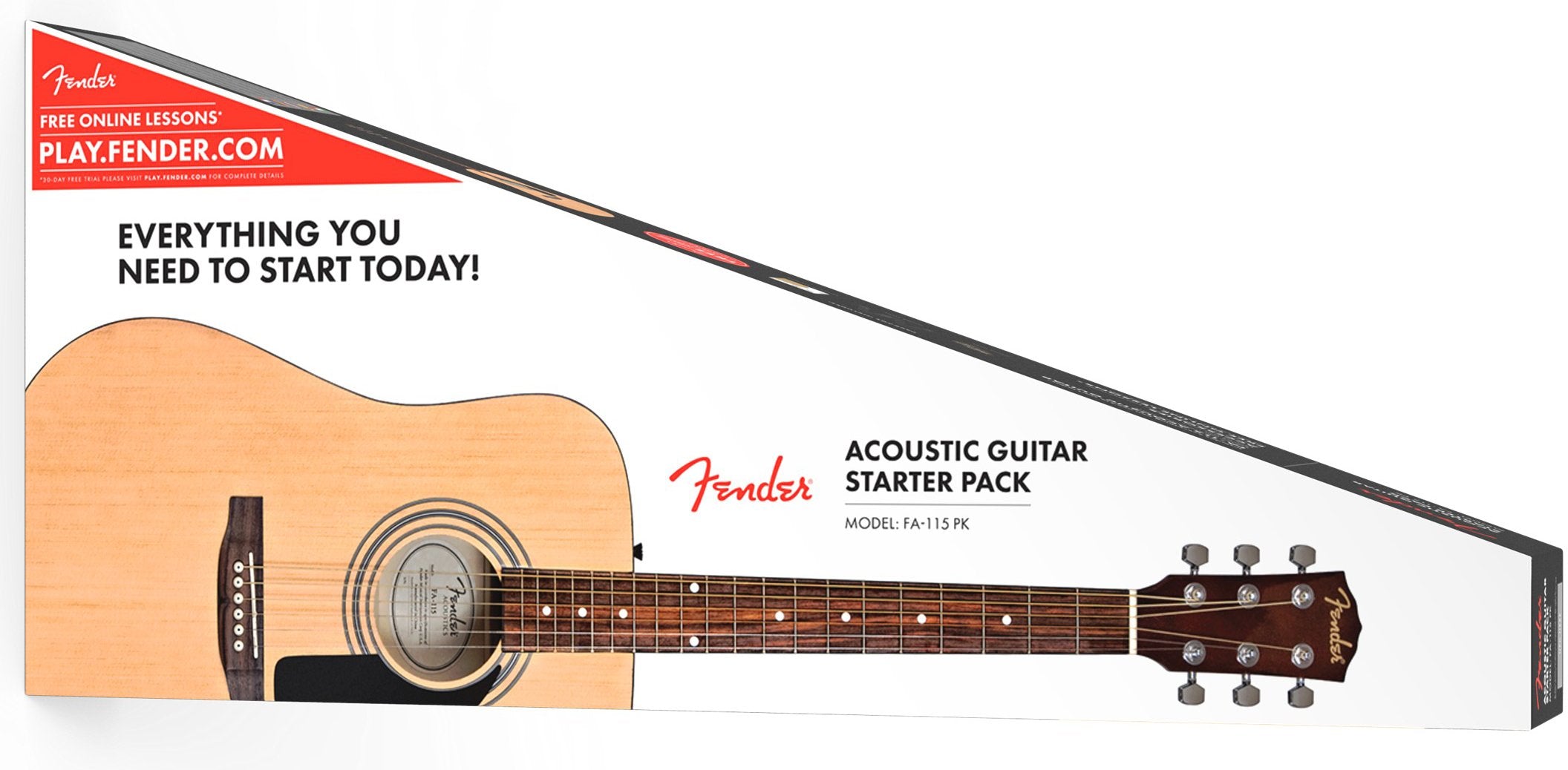 Fender Dreadnought Acoustic Guitar - Natural Bundle with Gig Bag, Tuner, Strings, Strap, and Picks