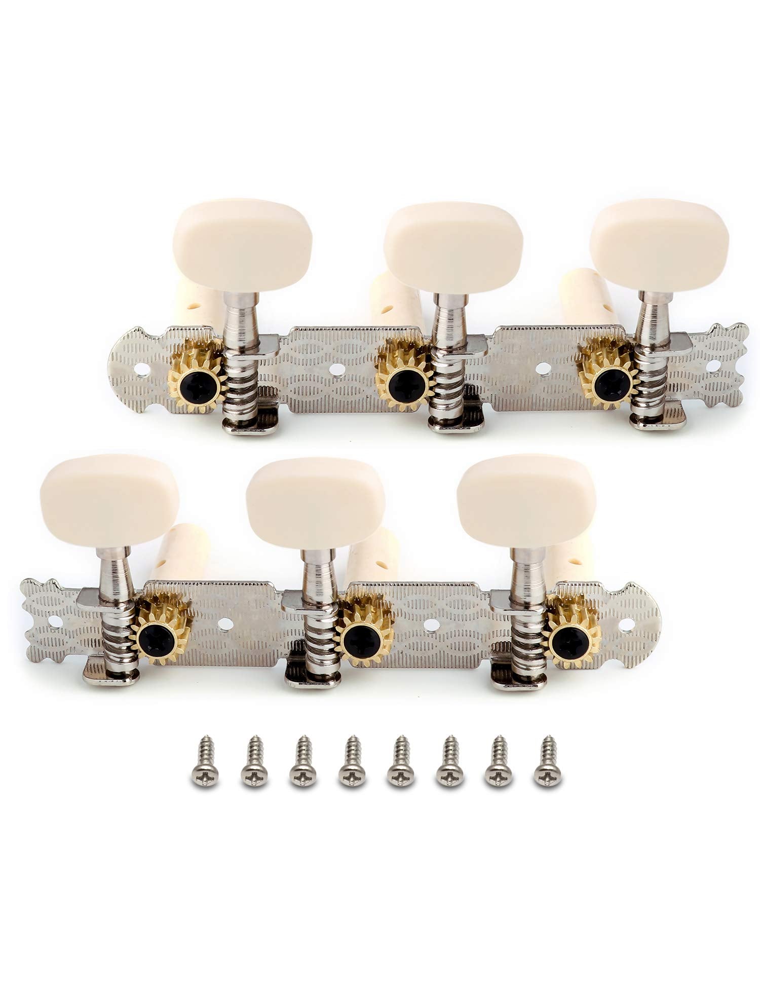 Metallor 3 On A Plank Guitar Tuning Pegs Machine Heads Tuning Keys Tuners For Classical Guitar Single Hole 3L 3R Chrome. (G317)