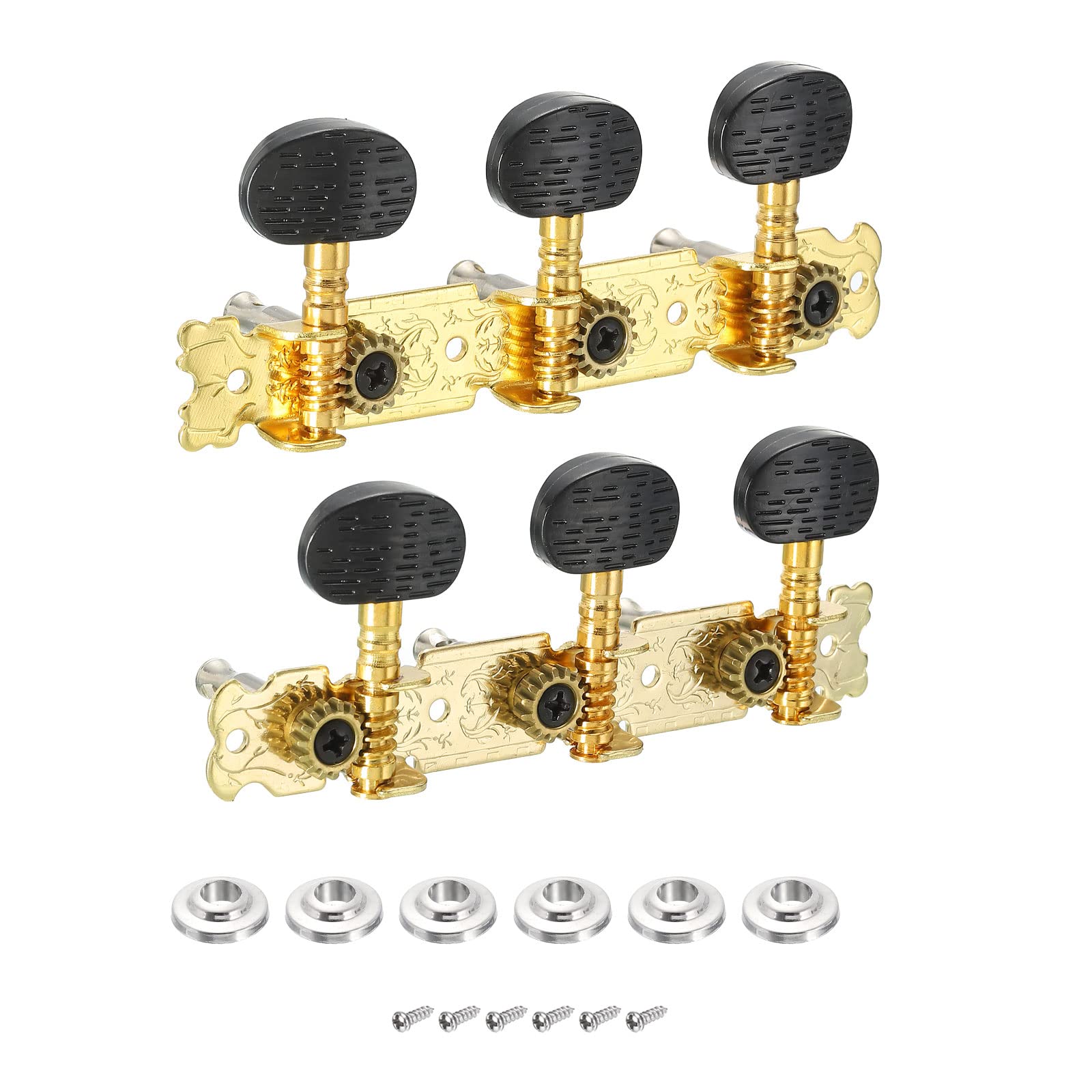 Patikil Classical Guitar String Tuning Pegs Chrome Plated Machine Heads Tuning Keys Tuners Single Hole For Classical Guitar 3L 3