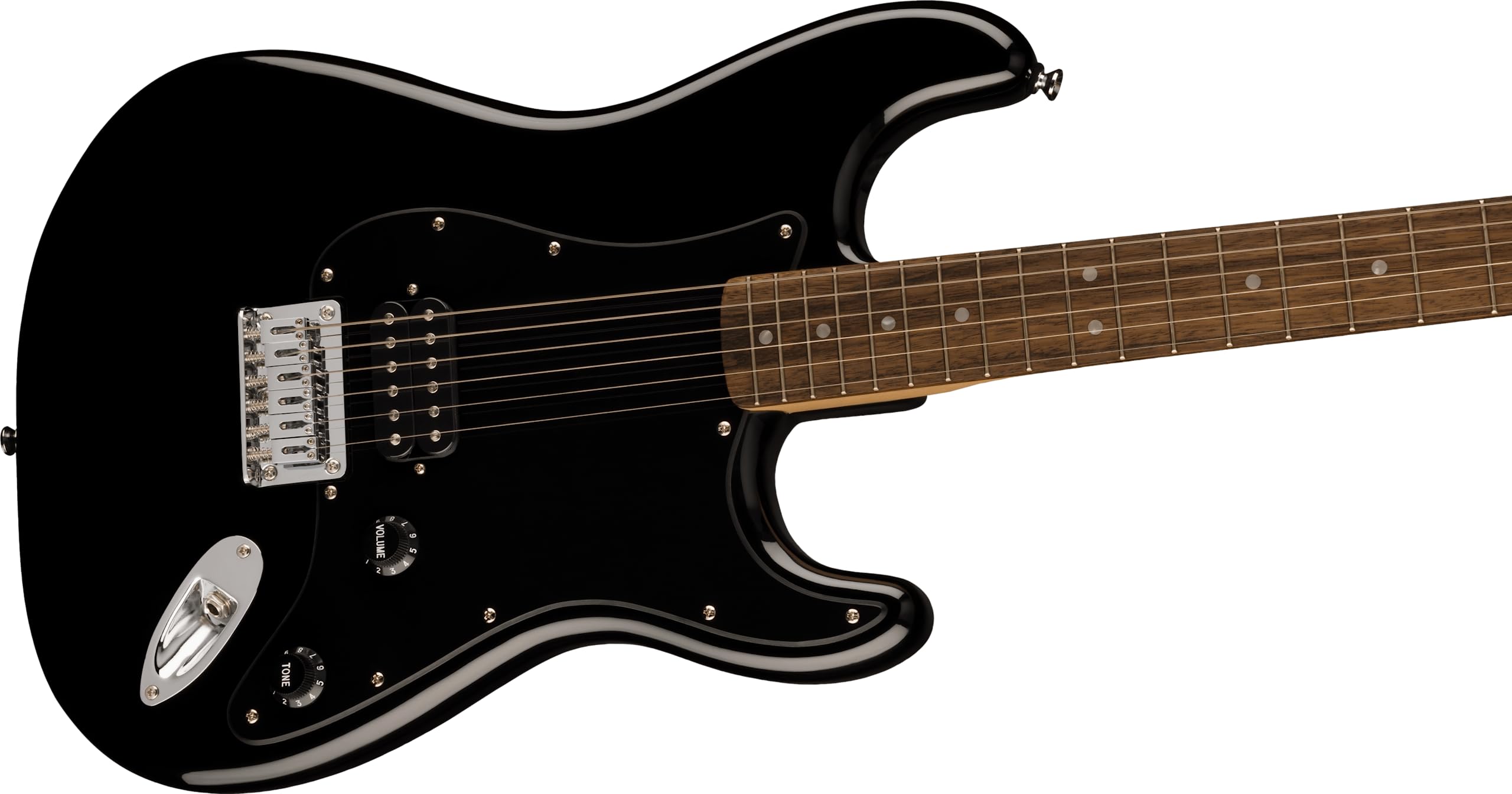 Squire Sonic Stratocaster HT H Electric Guitar, Black, Laurel Fingerboard, Black Pickguard