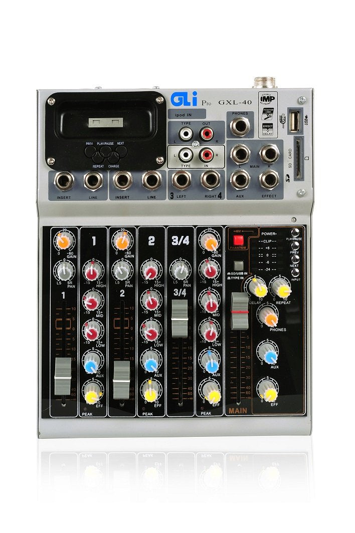 Four Channel Studio Mixer w/iPod Dock