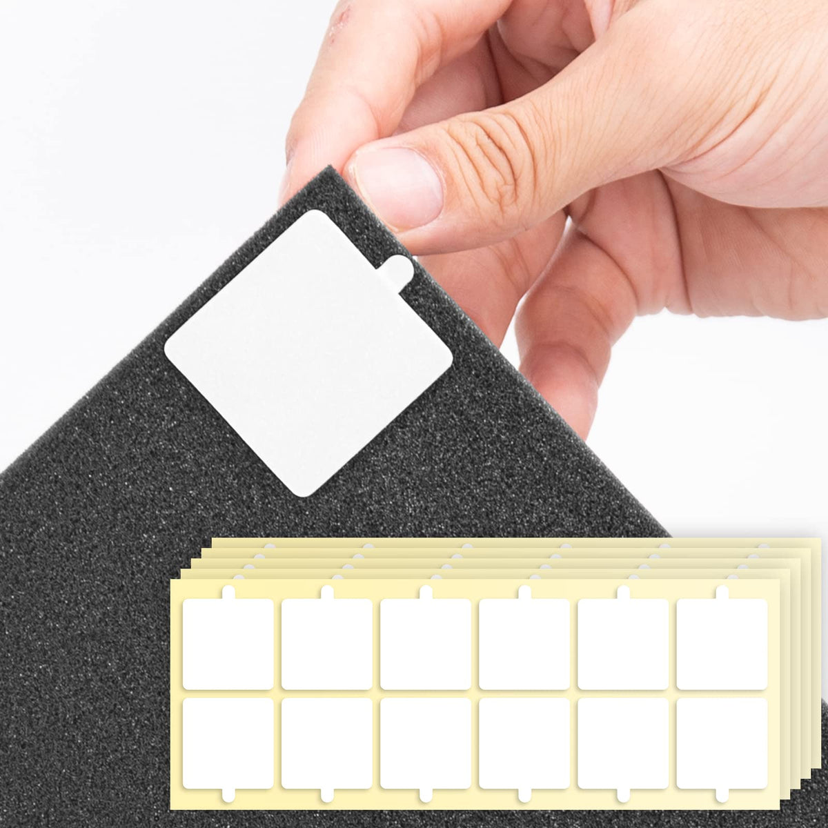 Sonicism 240 Pack Pyramid Double Sided Tape Squares For Acoustic Foam Sheets, Heavy Duty Wall Mounting Tape Squares For Polyeste