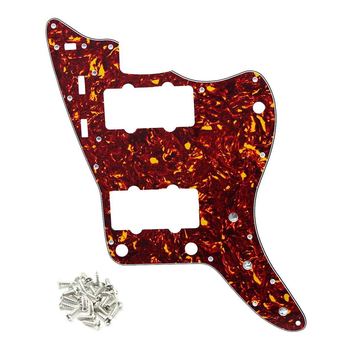 IKN 4Ply Red Tortoise Shell 65 60s Vintage Pickguard Guitar Scratch Plate w/Screws Fit American/Mexican Made Vintage Style JM Pi