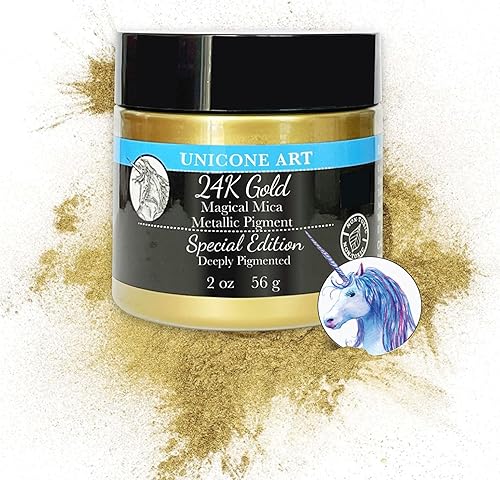 24K Metallic Mica Powder Pigment (56g) Multipurpose DIY Arts and crafts, cosmetic grade, Soap,Resin Epoxy,Paint, Slime, Mold Mak