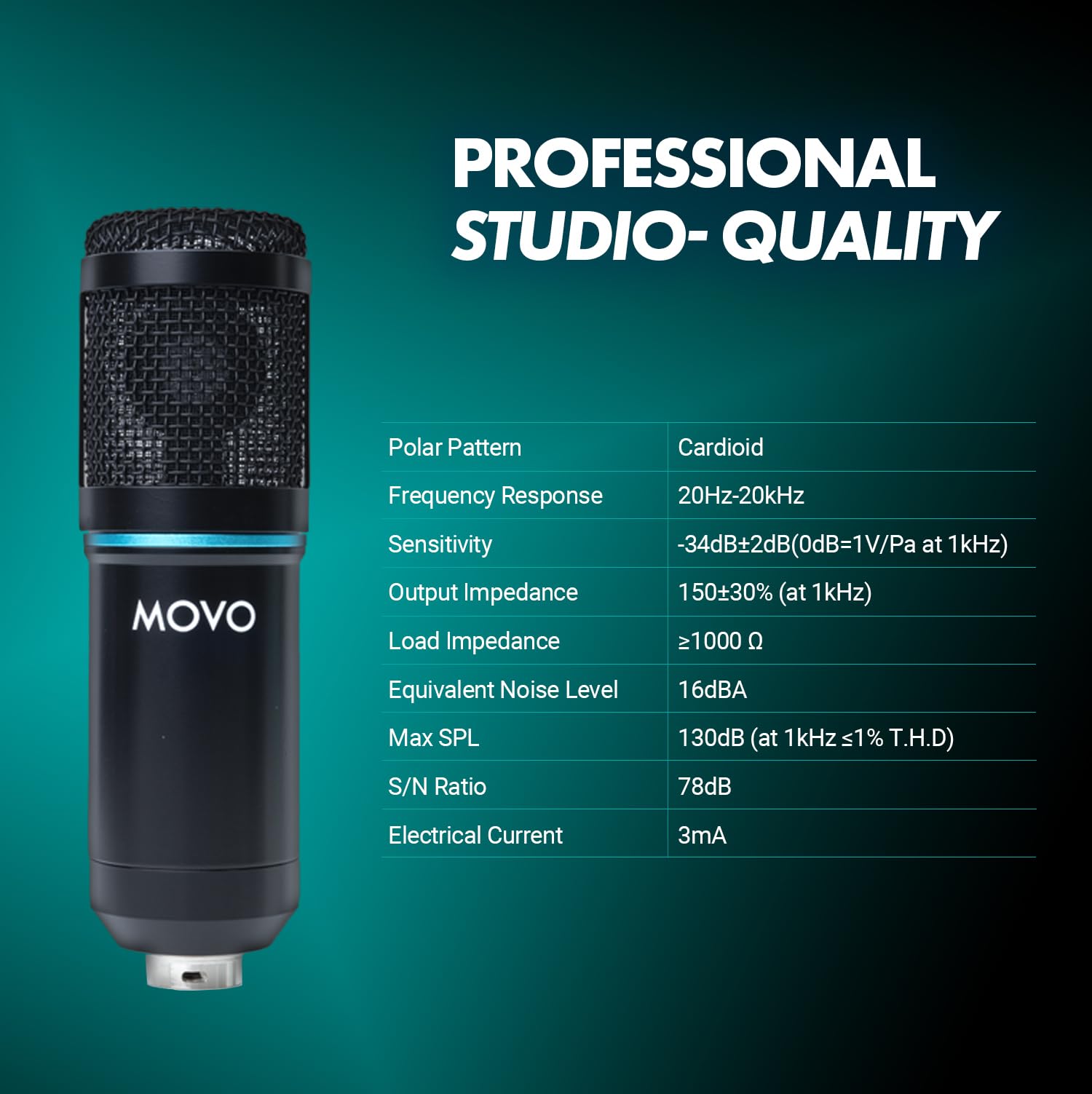 Movo PodPak Podcast Equipment Bundle with XLR Condenser Microphone, Articulating Scissor Arm, and Pop Filter - XLR Mic for Podca