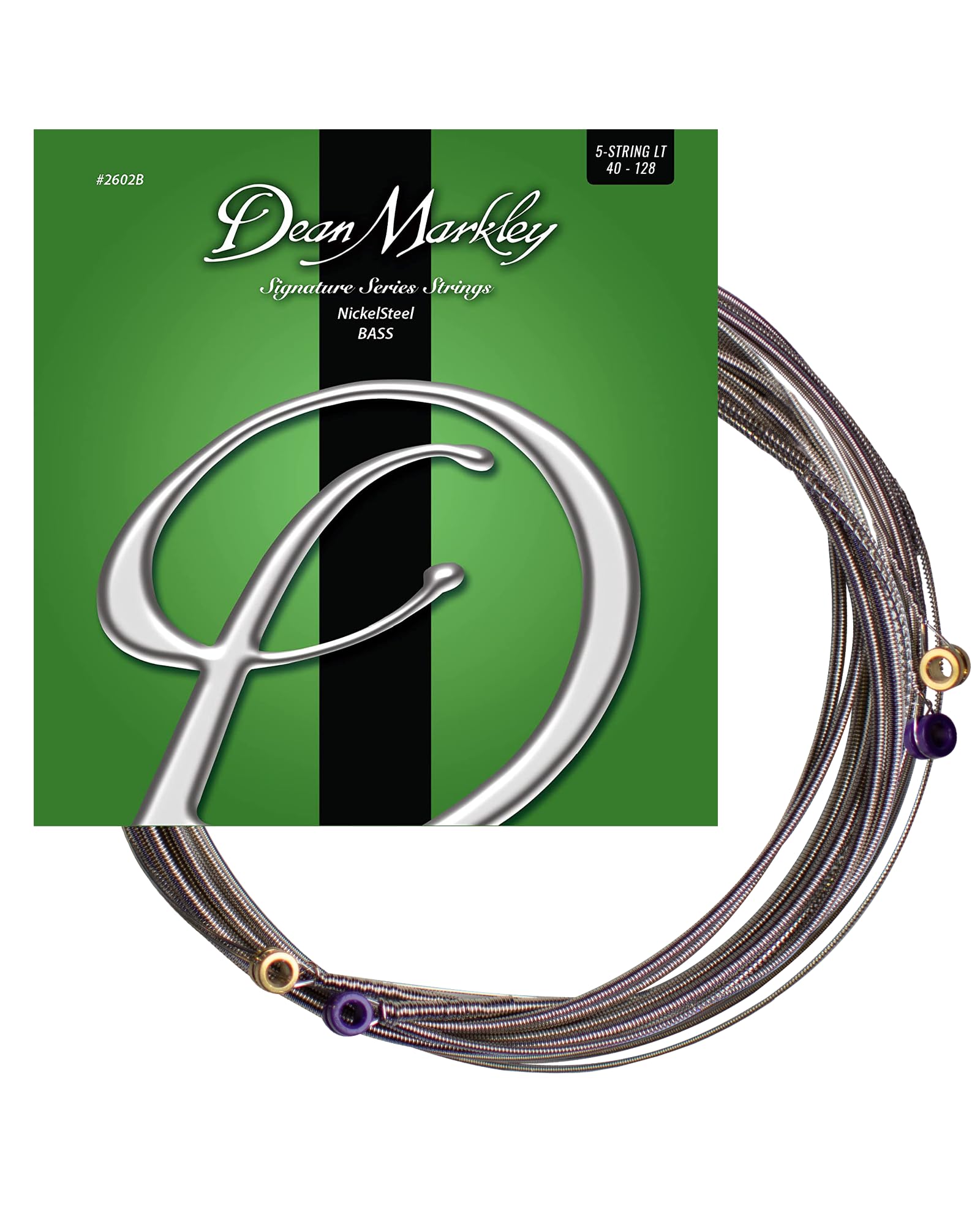 Dean Markley Nickelsteel Signature 5-String Bass Guitar Strings, 40-128, 2602B, Light