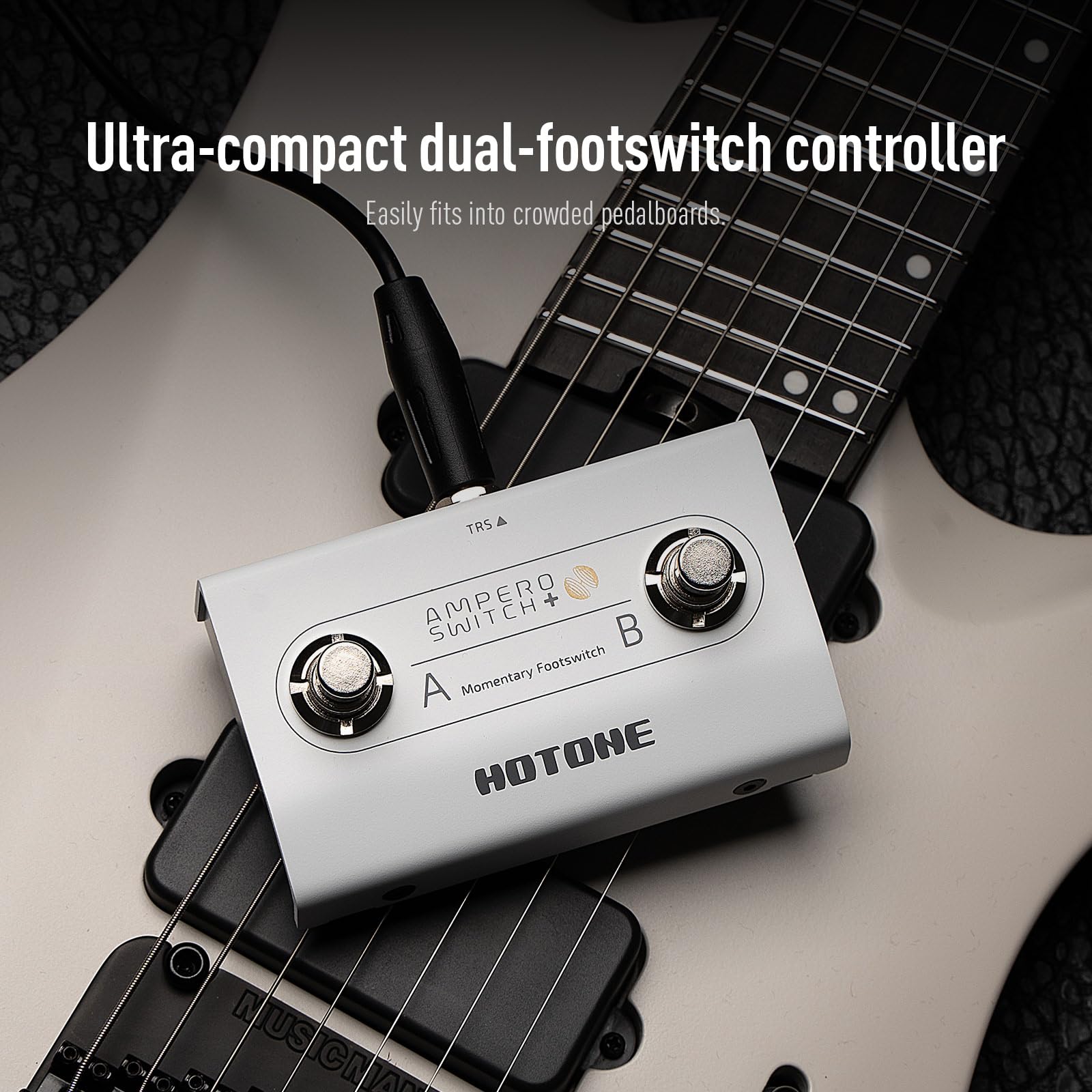 HOTONE Dual Footswitch Pedal Momentary 2-Way Pedal Foot Switch Controller Switch 6.35 mm (Ampero Switch+)