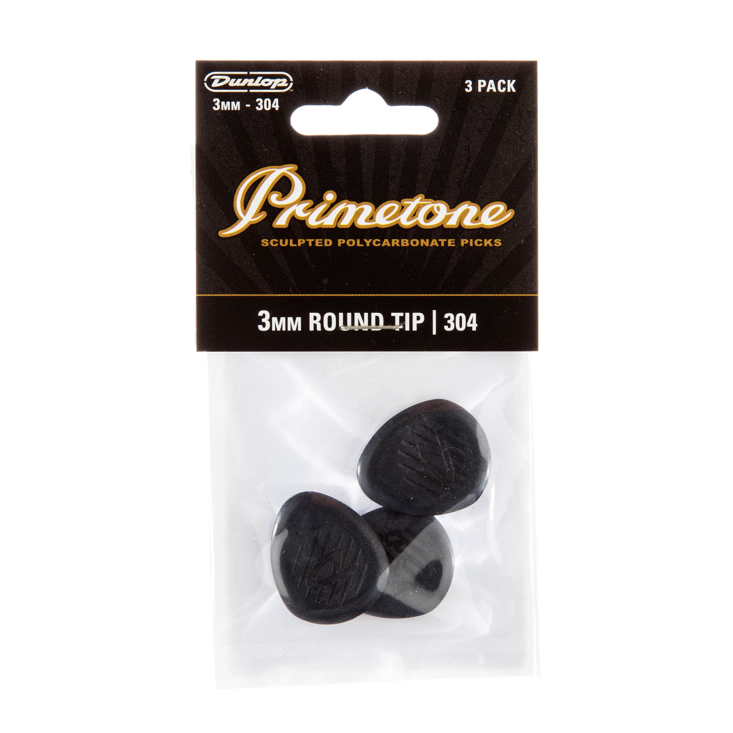 Dunlop 477P304 Primetone, Round Tip, 3.0mm, 3/Player's Pack