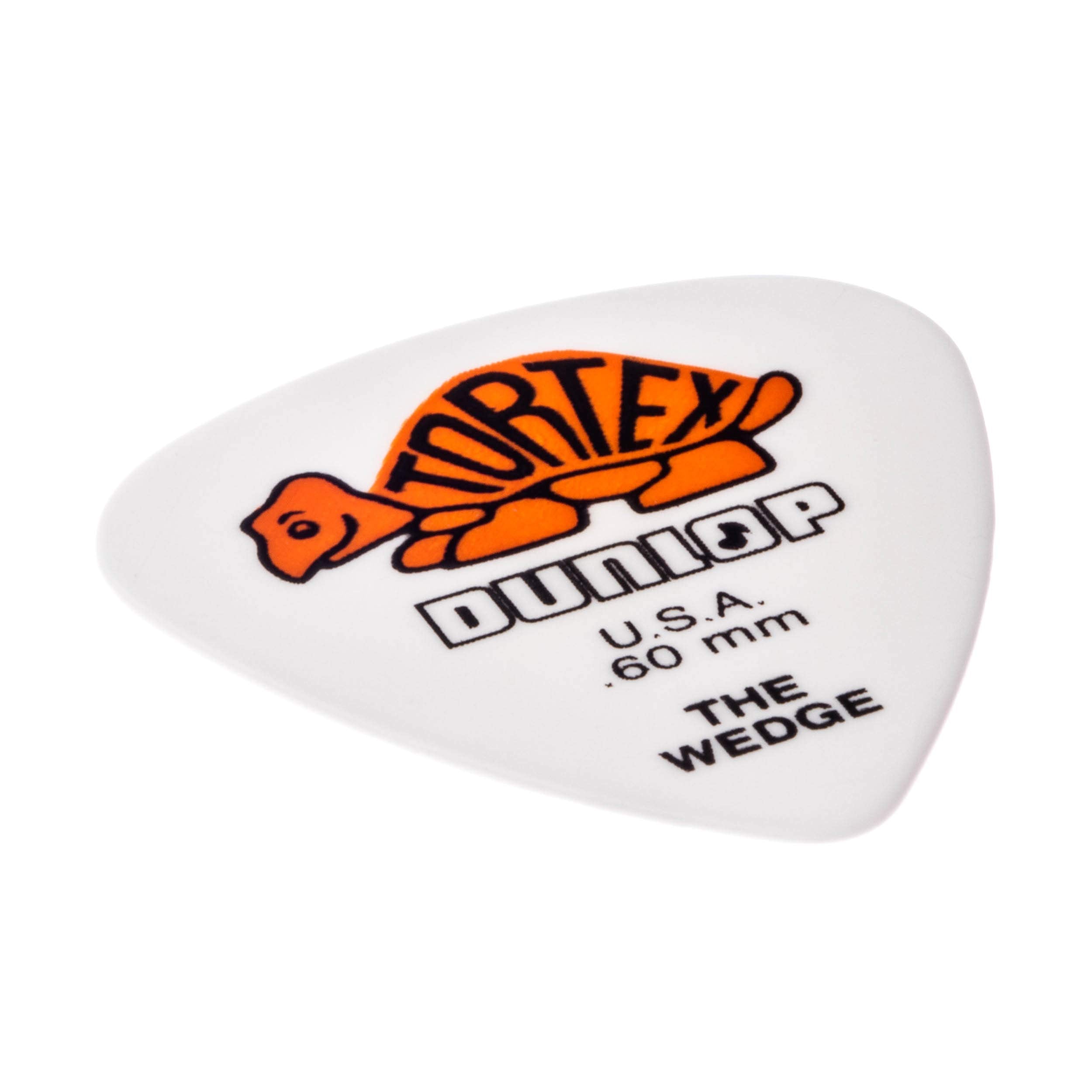 Dunlop Tortex Wedge, White/Orange, .60mm, 12/Player's Pack