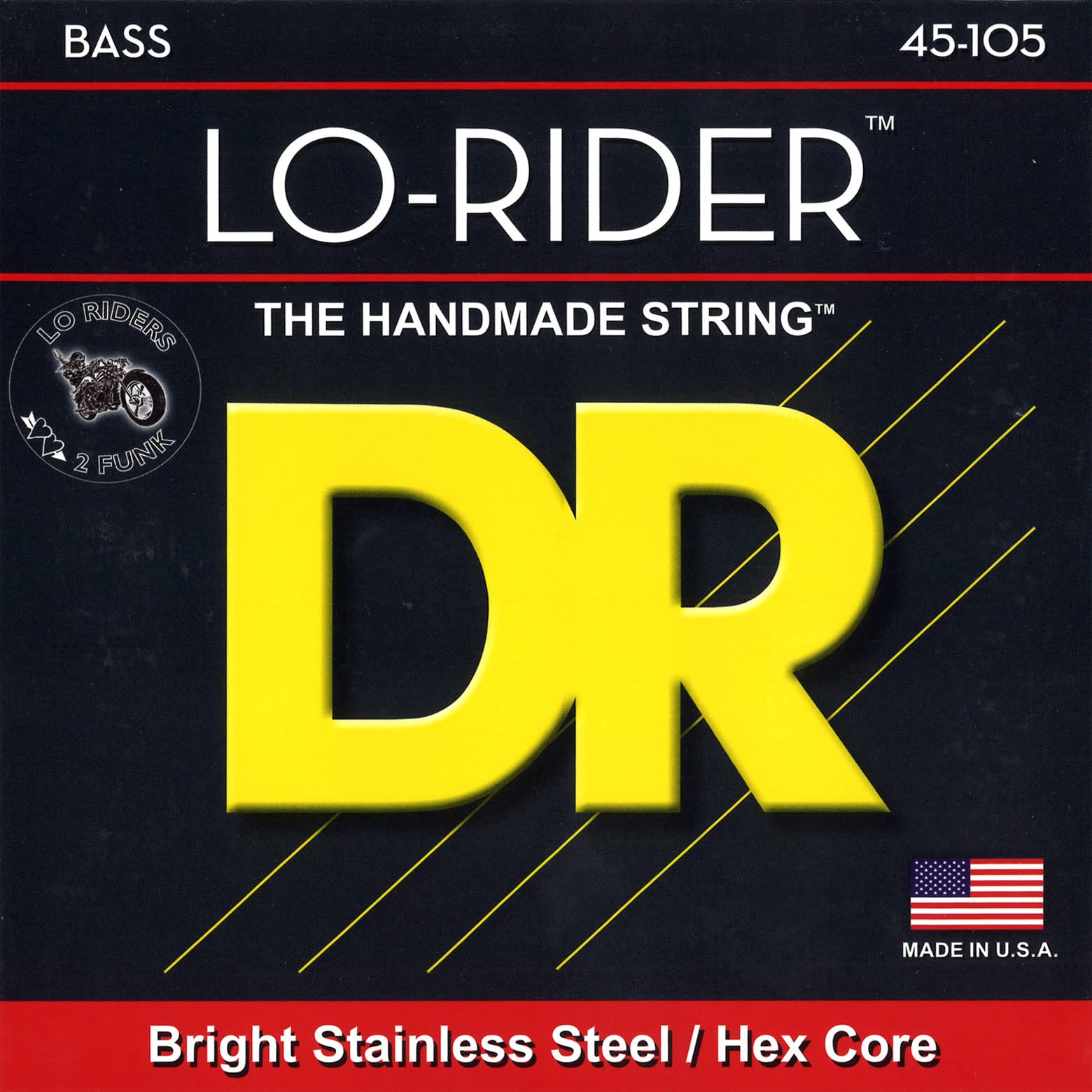 Dr Strings Lo-Rider - Stainless Steel Hex Core Bass 45-105