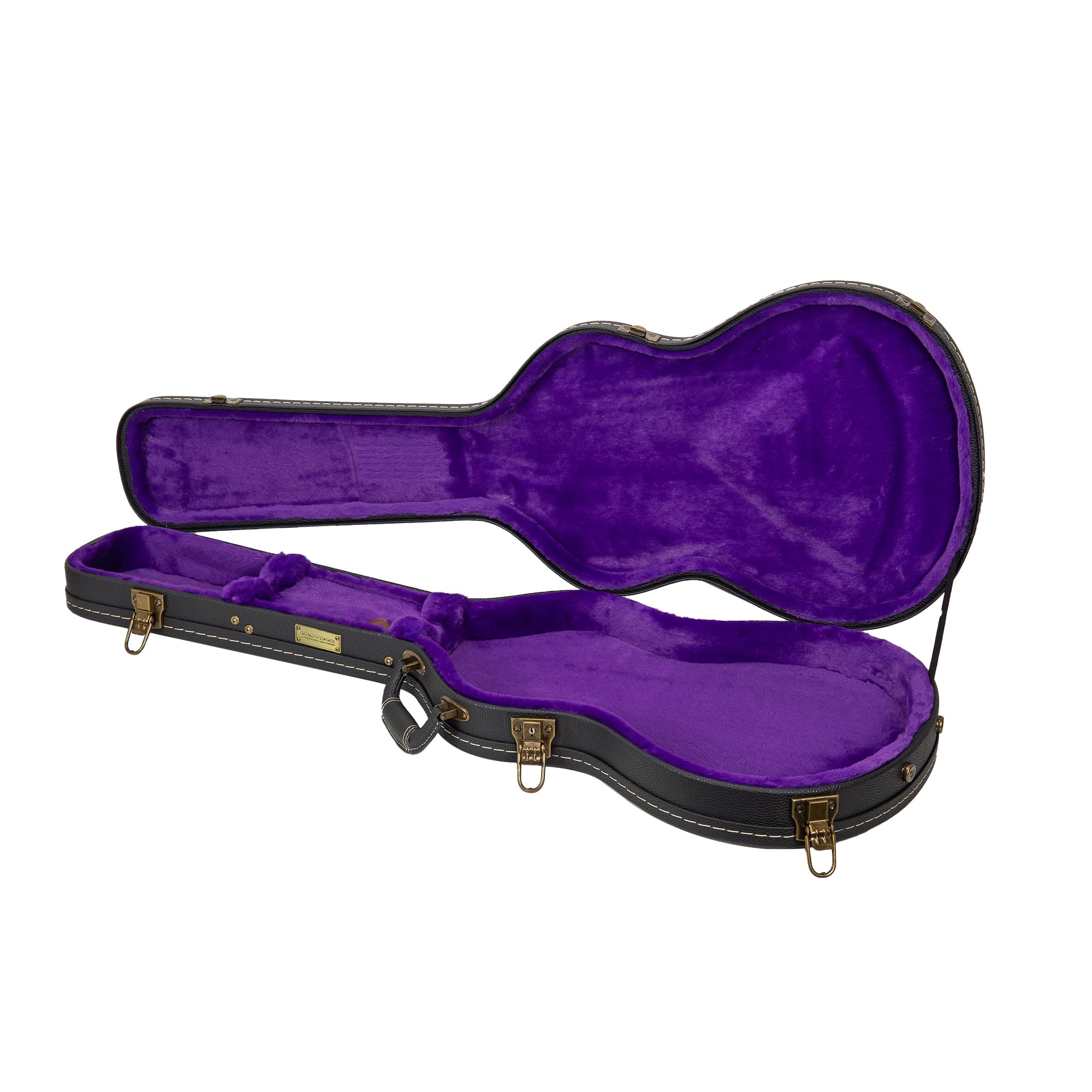 Crossrock Wooden Guitar Case -Fits PRS SE Standard solid body Guitars -Vintage Hardware, Sponge Lining, Metal Feet, Storage Spac