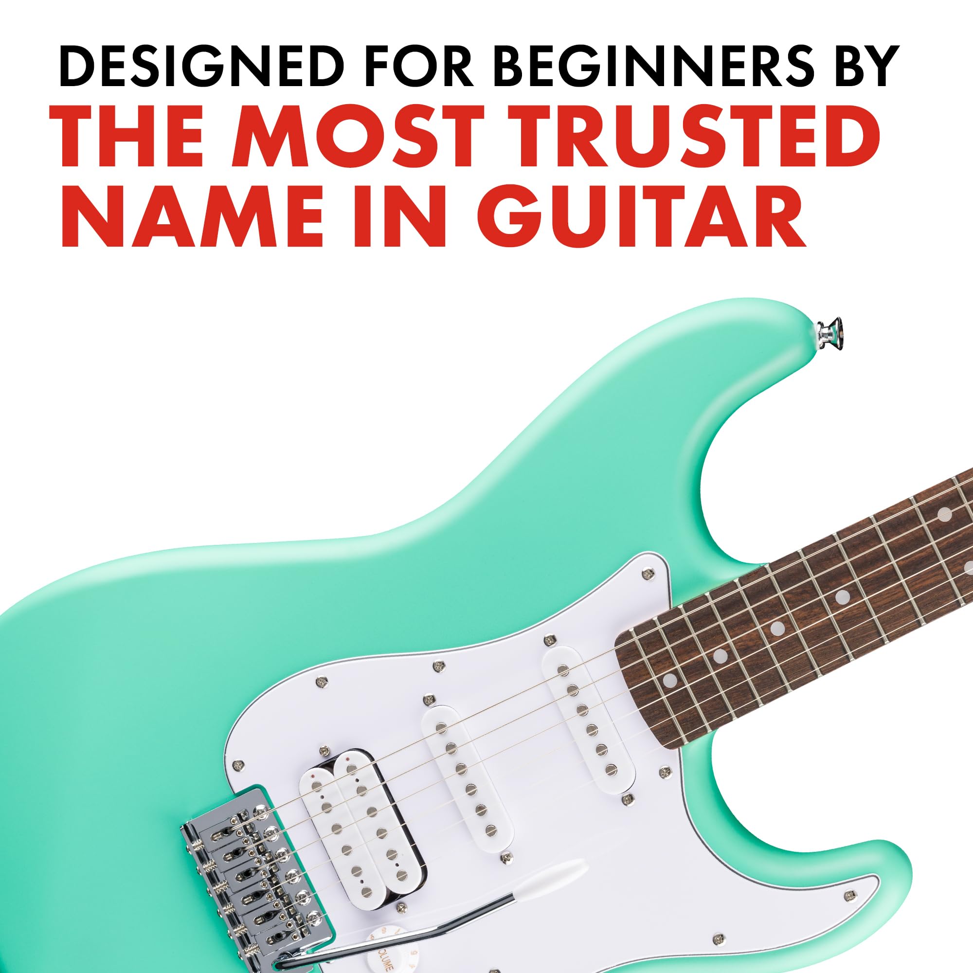 Fender Squier Debut Series Stratocaster HSS Electric Guitar, Beginner Guitar, 2-Year Warranty, Includes Free Lessons, Sea Foam G