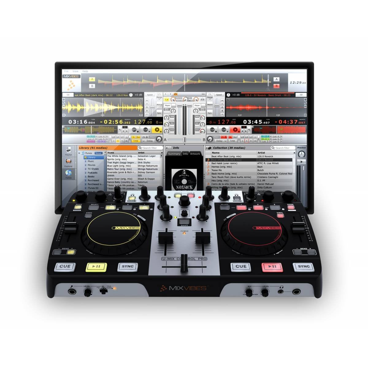 All in one DJ Controller w/Built-In Audio Interface & CROSS DJ software (Full Version) USB