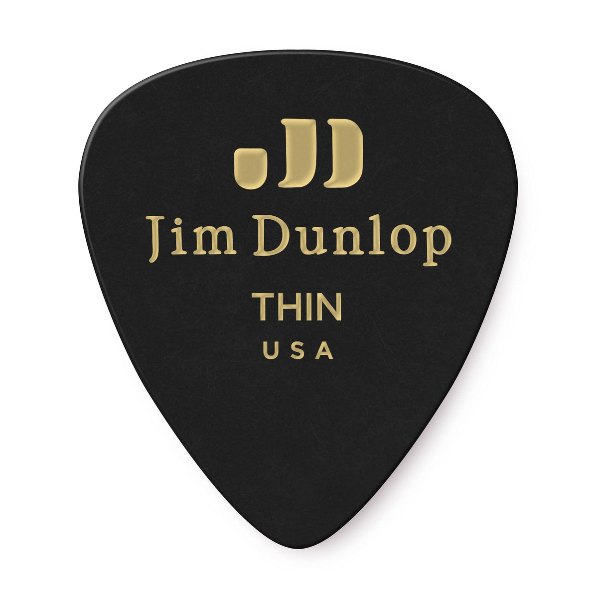 Jim Dunlop 483P03Th Genuine Celluloid, Black, Thin, 12/Player'S Pack