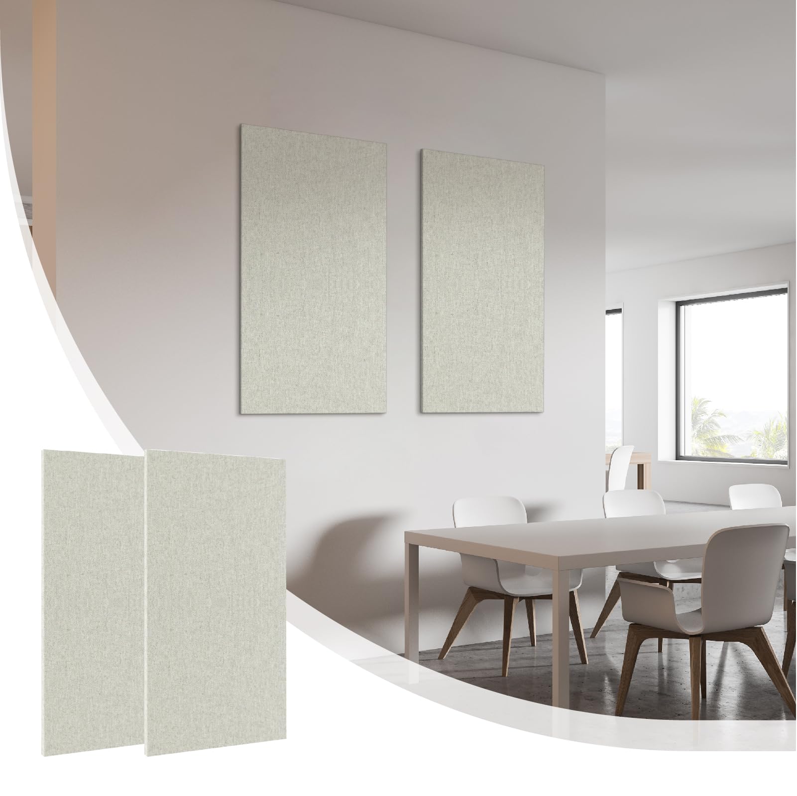 Olanglab Acoustic Panels 2 Pack, 48''X24'' Large Sound Panels, Fabric Wrapped Sound Proof Foam Panels For Walls, Sound Absorbing