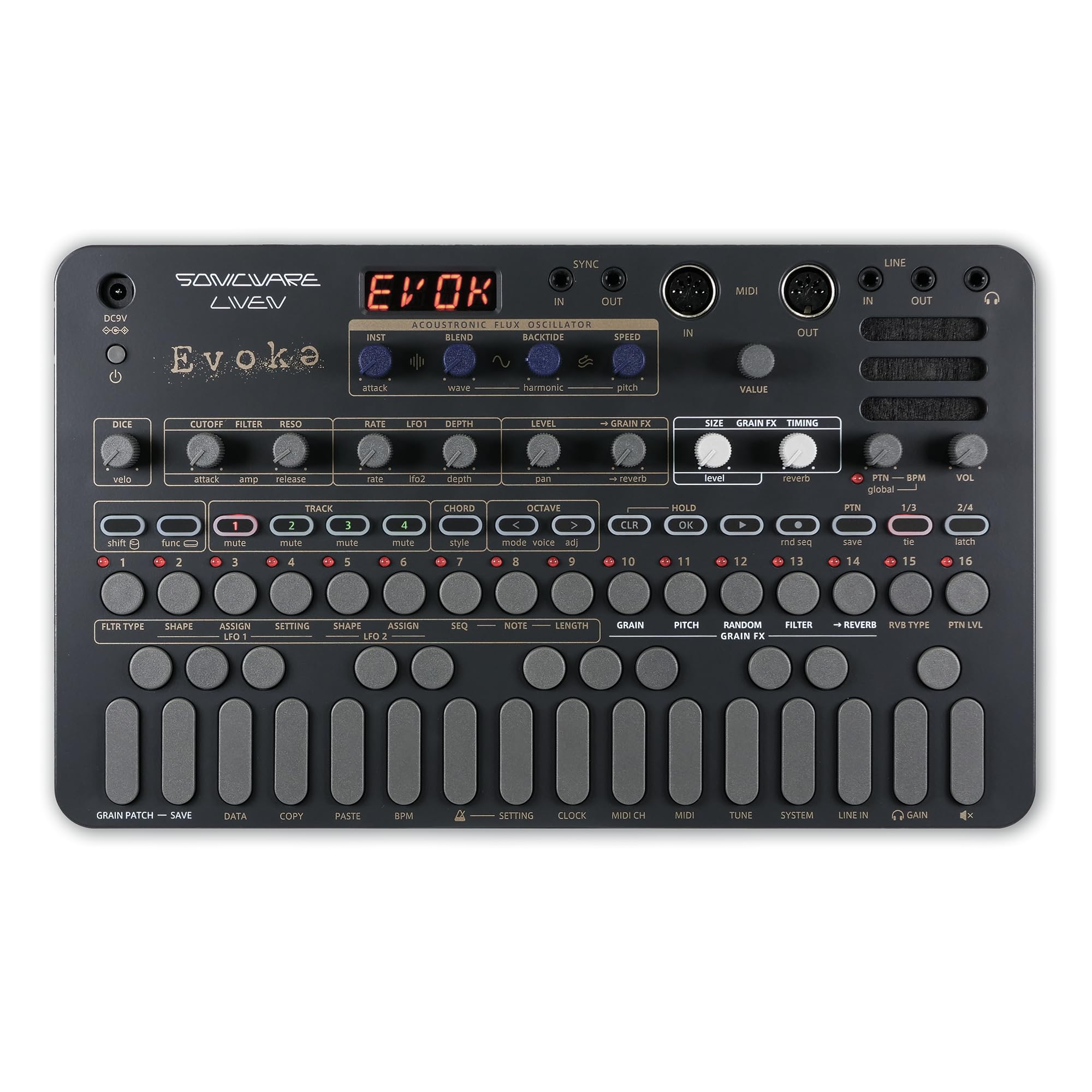 Sonicware Liven Evoke [Acoustronic Synthesizer with Granular Effect] - Portable Synthesizer for Cinematic Ambient and Post-Class