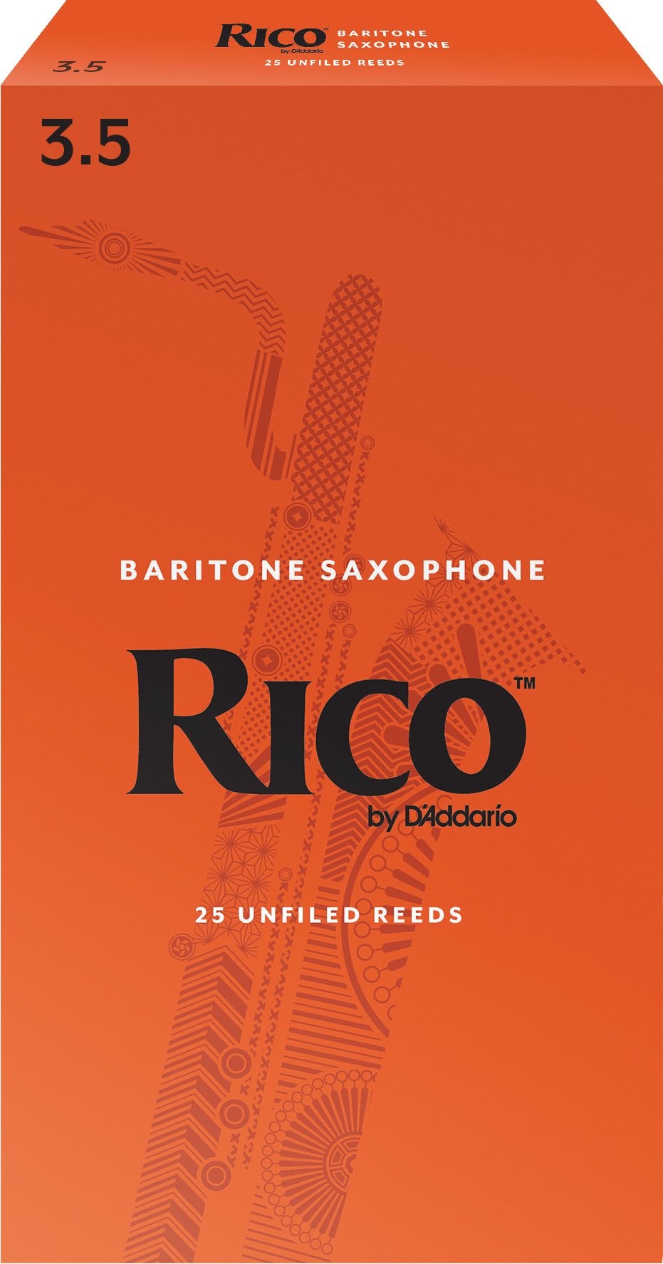 DAddario Woodwinds - Rico Baritone Sax Reeds - RLA2535 - Strength 3.5, 25-Pack