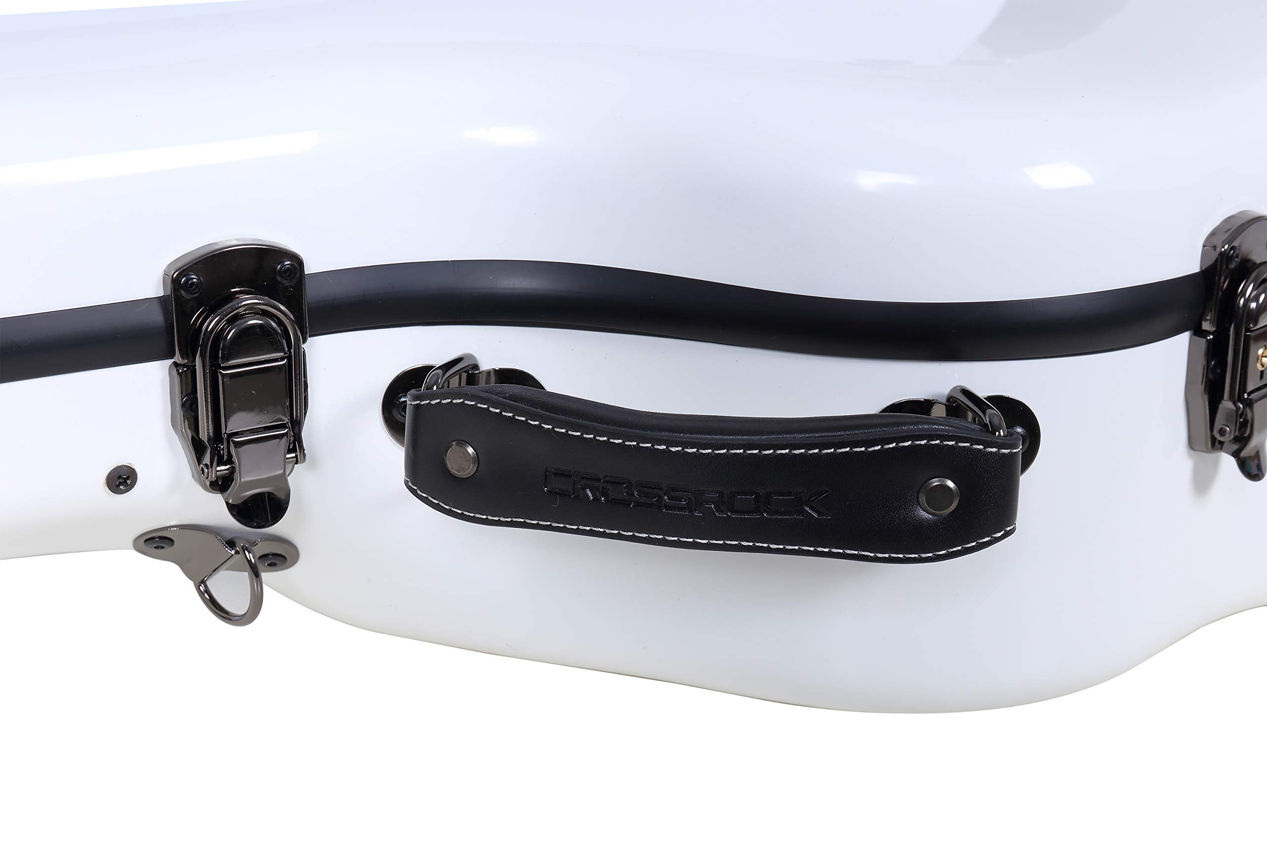 Crossrock Deluxe Fiberglass Case for 40''/41'' Dreadnought Acoustic Guitars-Whiite(CRF2021DWT)