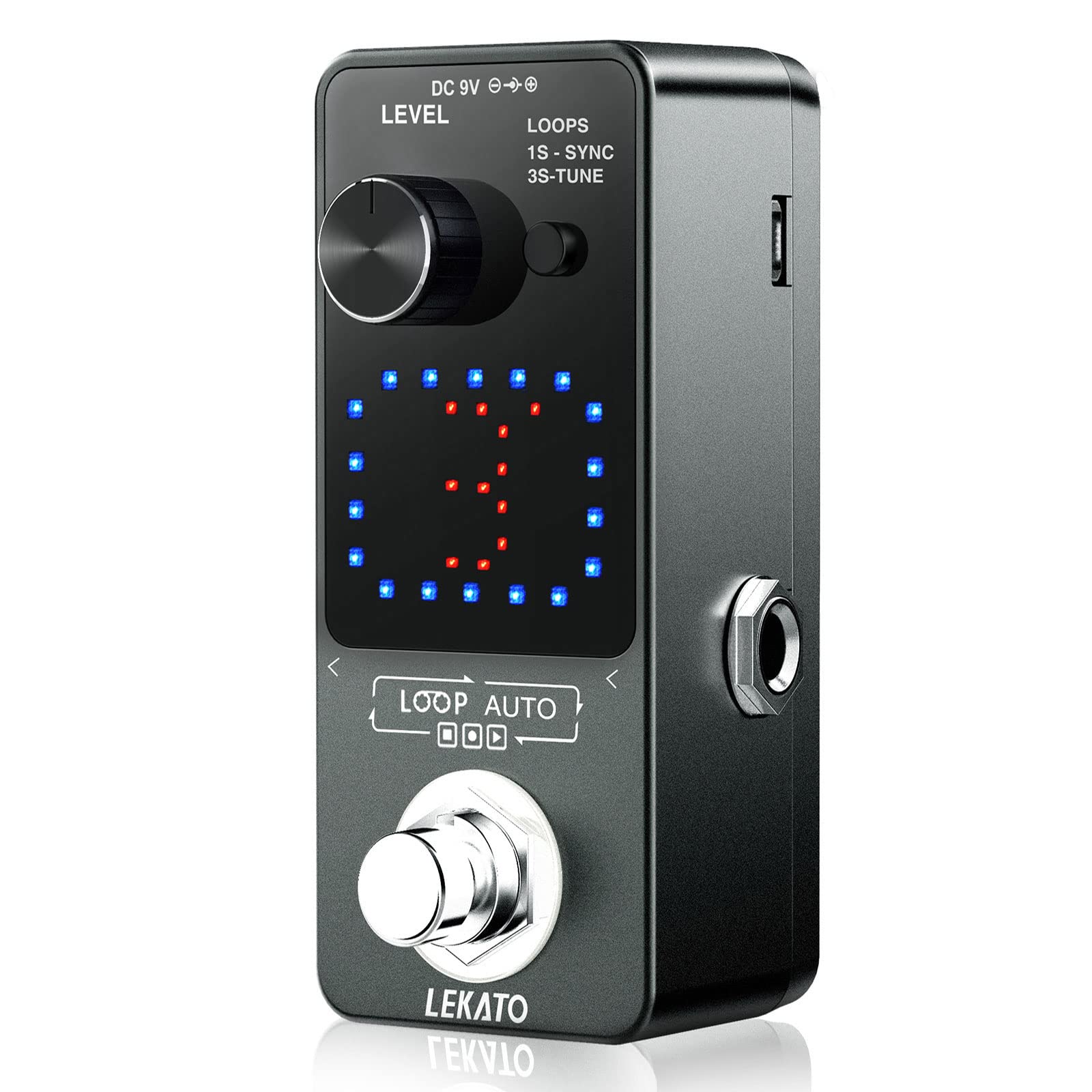 Lekato Guitar Loop Pedal, Guitar Looper Pedal With Sync & Tuner Function,Looper Tuner Pedal With Screen Guitar Effect Pedal For