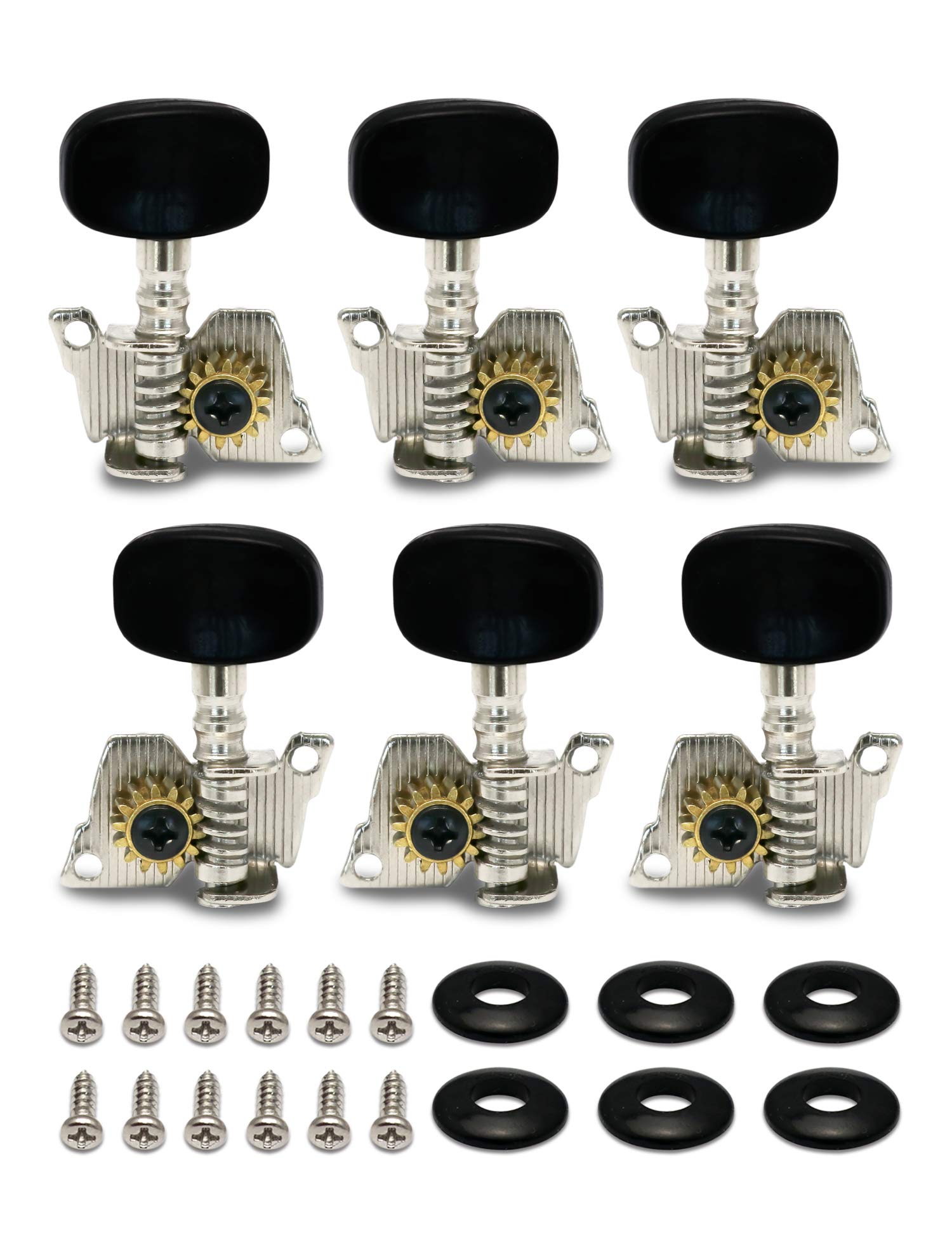 Metallor Guitar Machine Heads String Tuning Pegs Tuning Keys Tuners Individual Single Hole 3L 3R for Classical Guitar Parts Acce
