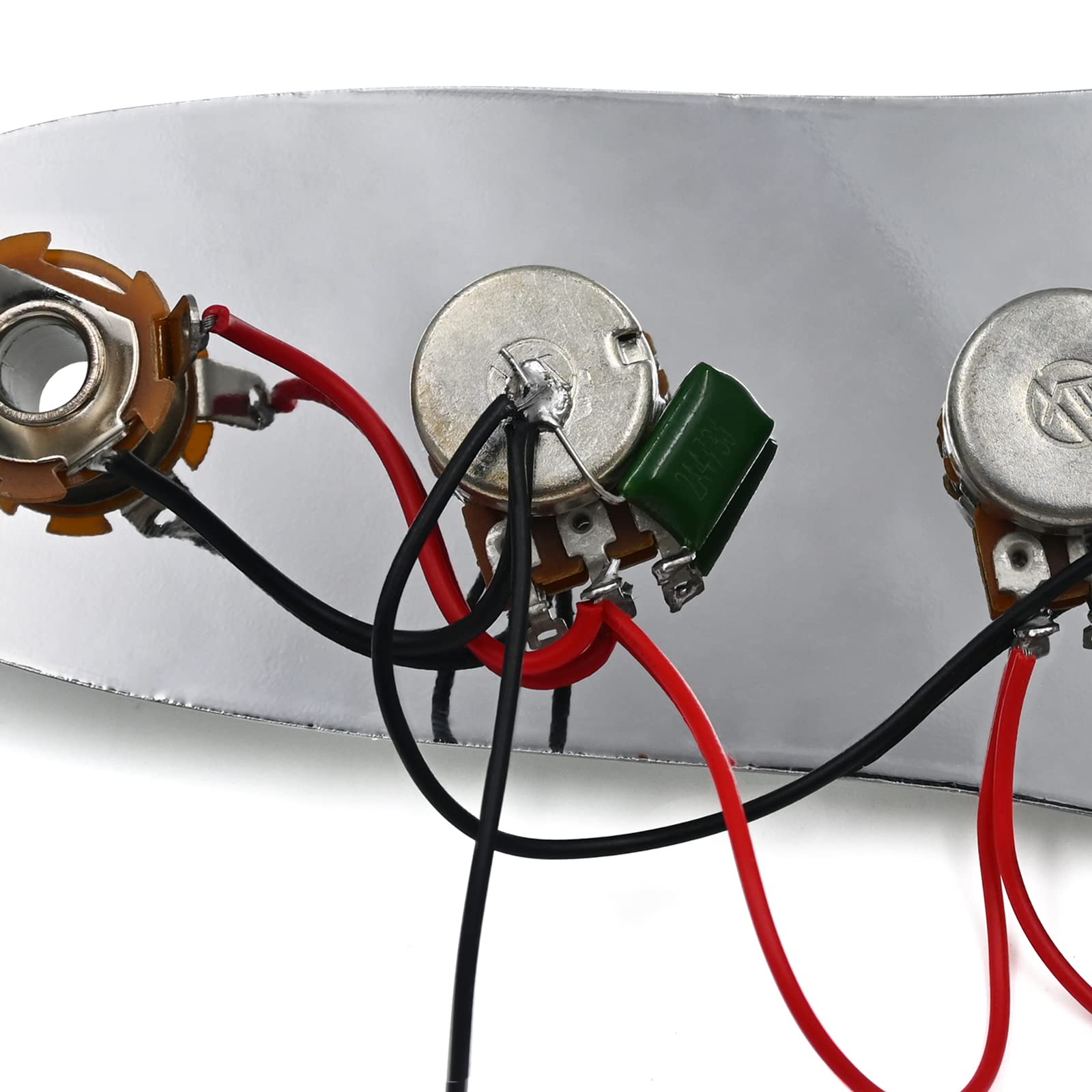 Prewired J Bass Wiring Harness Plate Set 1 Tone 2 Volumes 1 Jack Fully Loaded Control for Fender Electric Jazz Bass