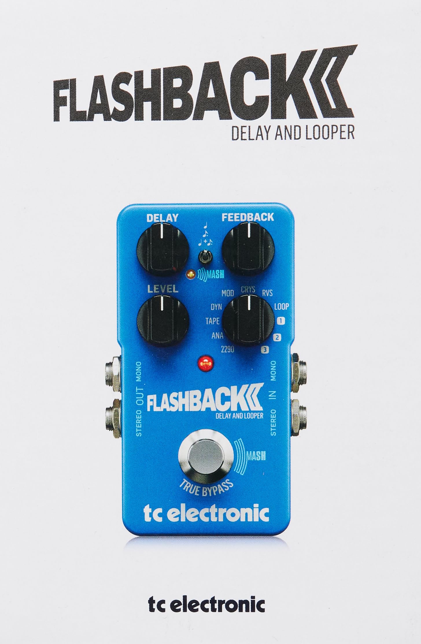 TC Electronic FLASHBACK 2 DELAY Legendary Delay Pedal with Groundbreaking MASH Footswitch, Crystal Delay Effect and Built-In Ton