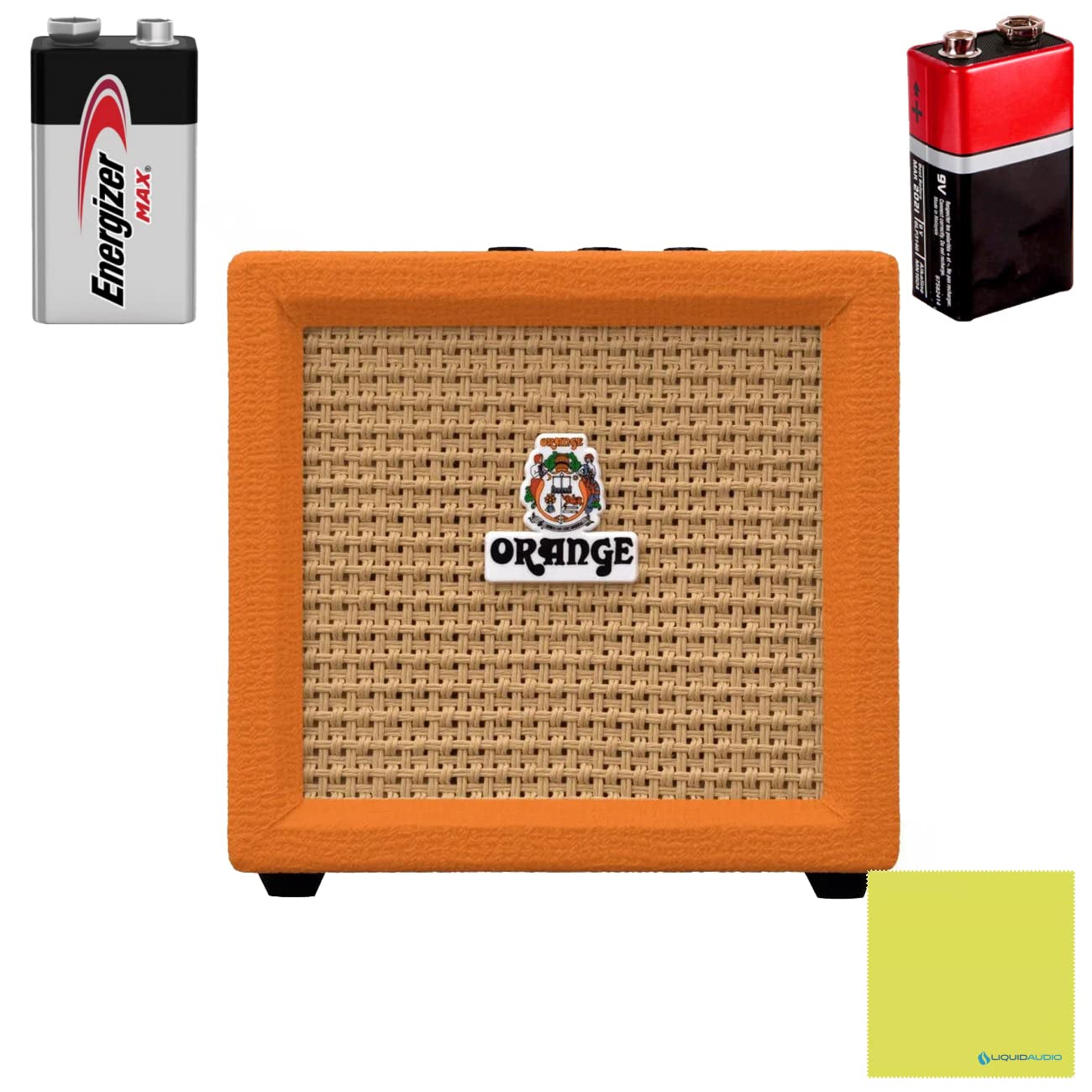 Orange Amplification Crush Mini 3-Watt Battery Powered Guitar Combo Amplifier Bundle (Orange)