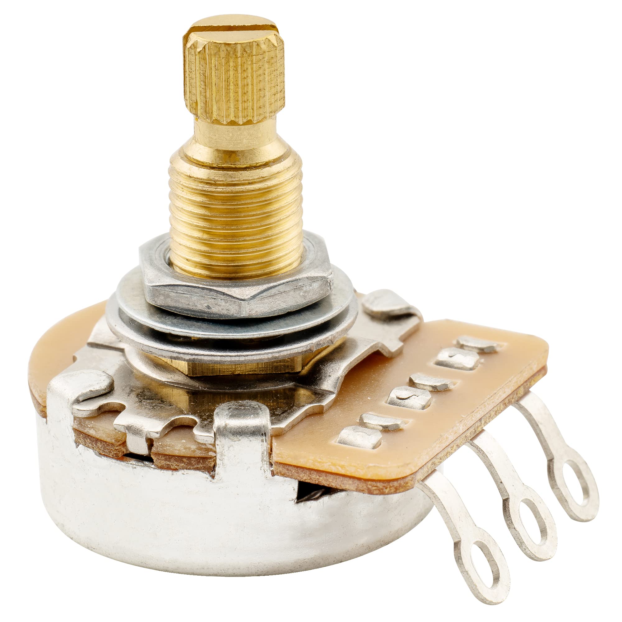 Musiclily Pro Hd A1M Full Brass Metric Coarse 18-Spline Split Shaft Pot Audio Taper Potentiometer For Electric Guitar Bass