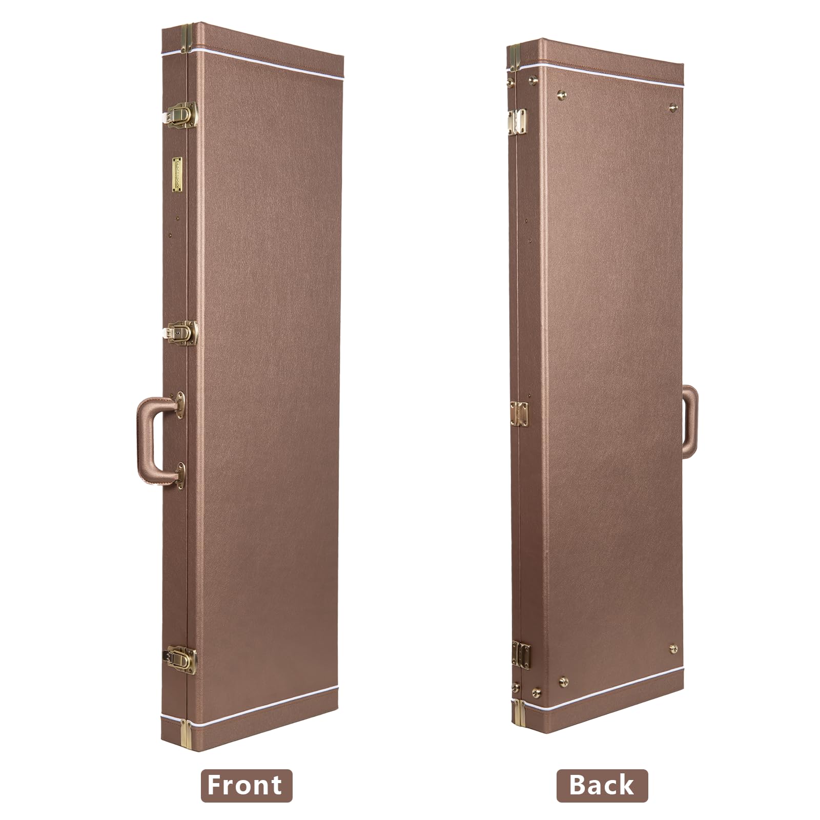 Crossrock Wooden Bass Guitar Case for Fender Precision & Jazz | Chocolate Brown Finish, Purple Velvet Interior, Lock - Designer