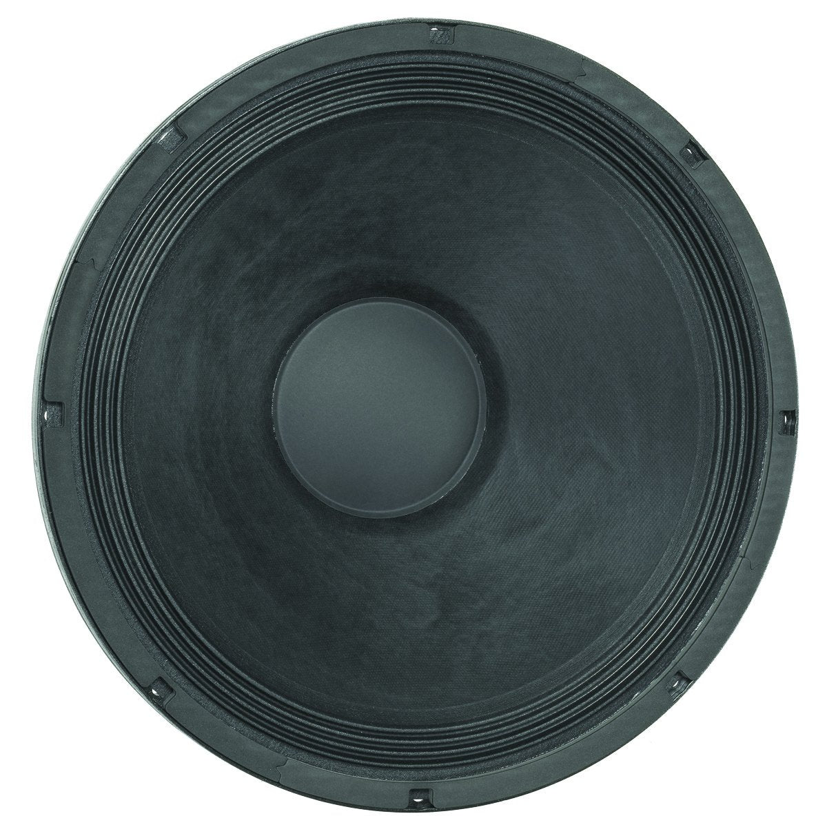 18-in Pro Audio Subwoofer 4-in Voice Coil / 8 Ohms / 109 oz. Ferrite magnet / Vented Scoop Loading Horn Loading