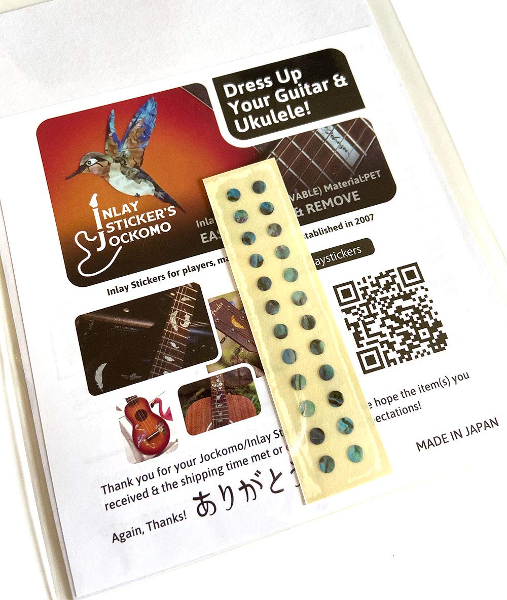 Inlay Sticker Fret Markers For Guitars & Bass - 1/8'' Small Side Marker Dots - Abalone Blue