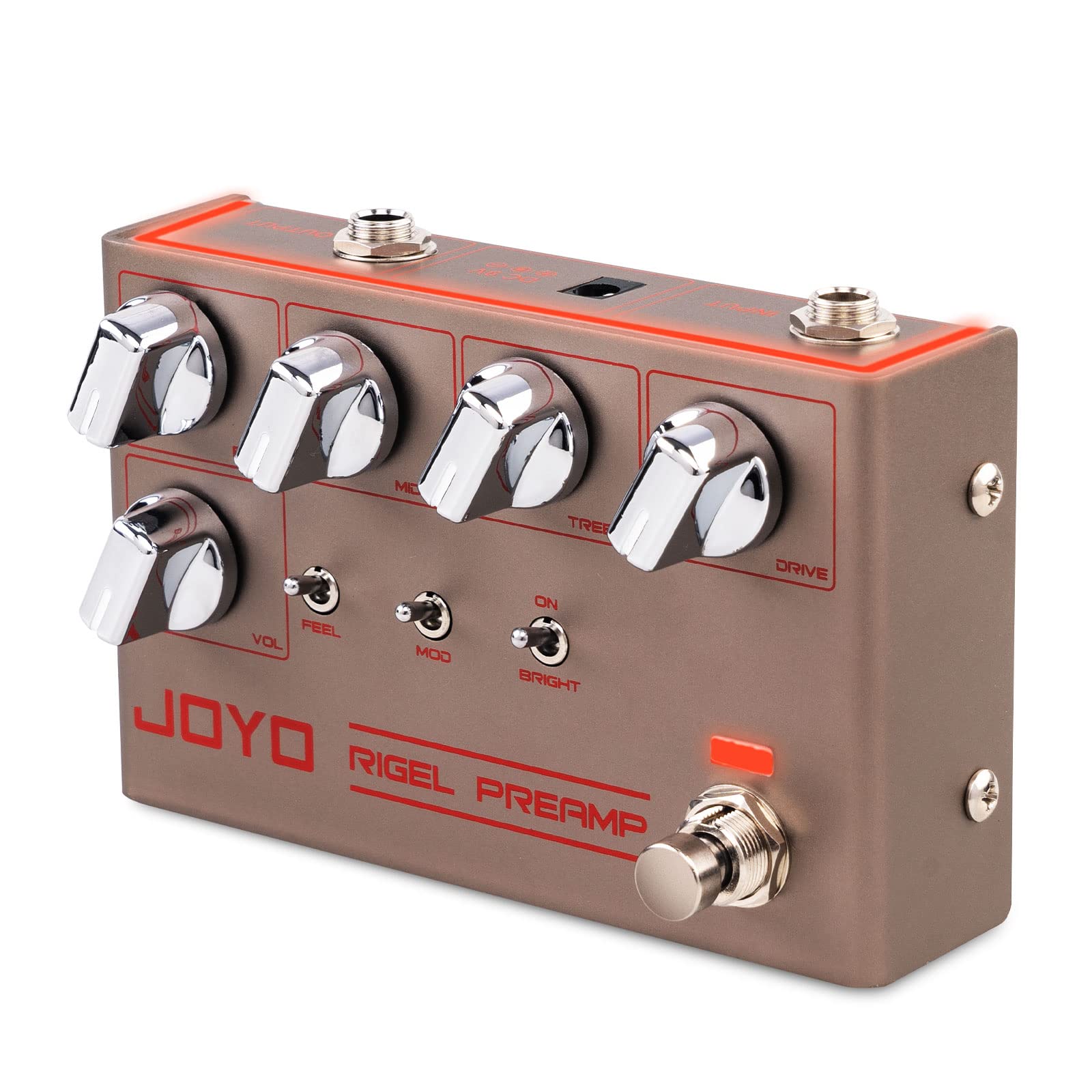 JOYO High Gain Overdrive Effect Pedal Amplifier Simulation Guitar Pedals with Real Amp Head Tone for Electric Guitar (RIGEL PREA