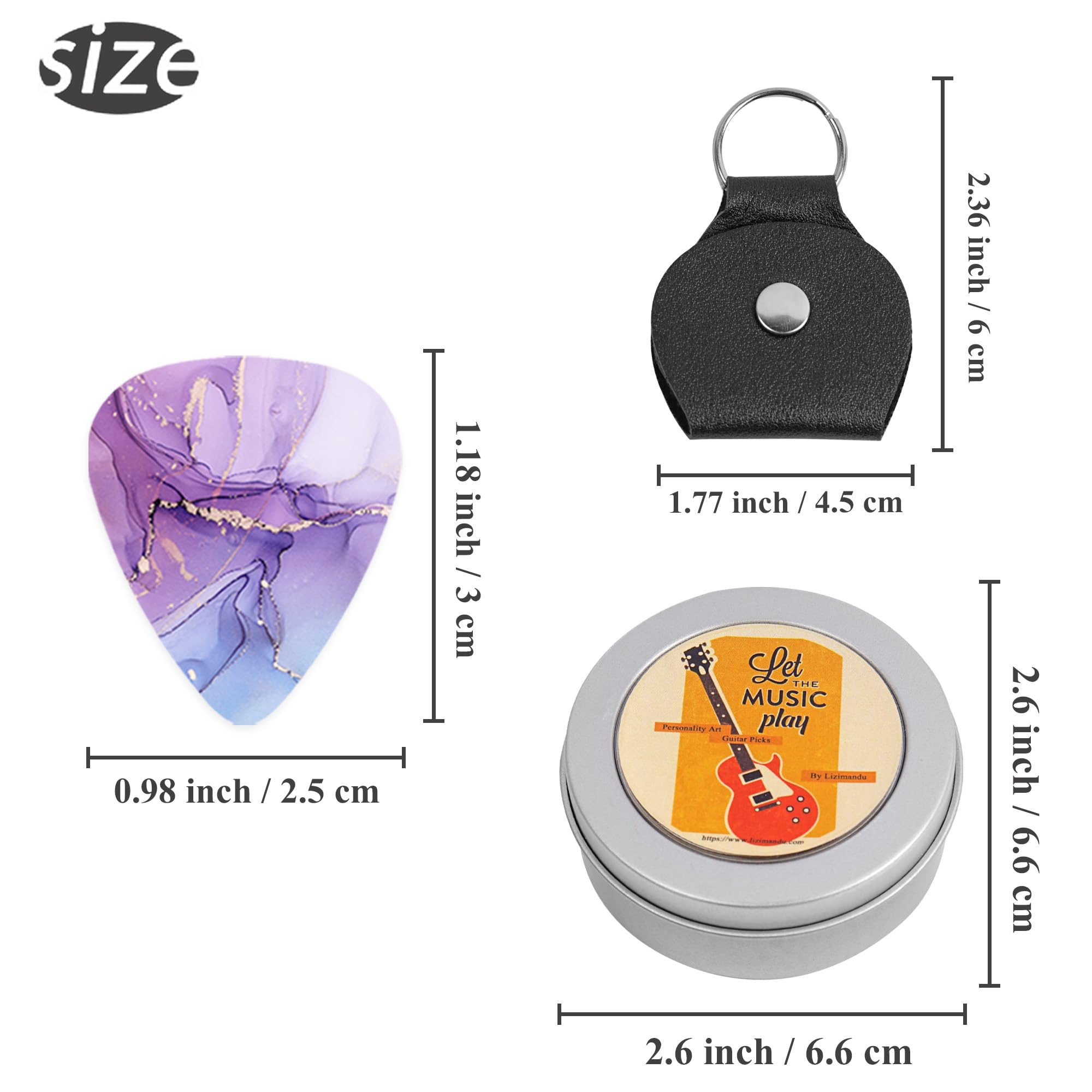 Cheliz 12-pack 0.71mm Stylish Colorful Celluloid Guitar Picks Plectrums for Guitar Bass(14-Ink Splashing), Medium