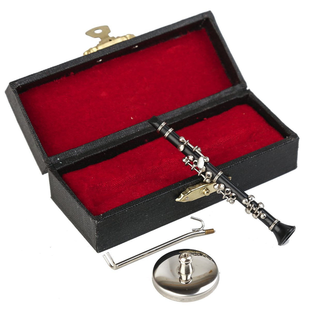 Dselvgvu Miniature Clarinet With Stand And Case Mini Musical Instrument Mini Clarinet Miniature Dollhouse Model Christmas Orname